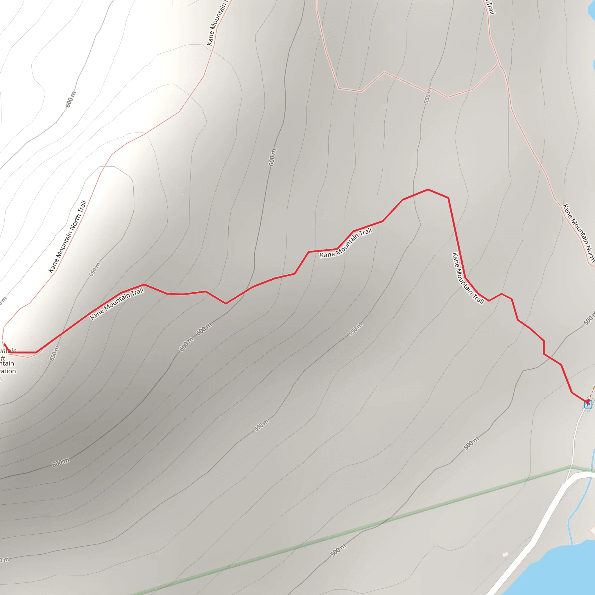 Kane Mountain Trail mobile static map