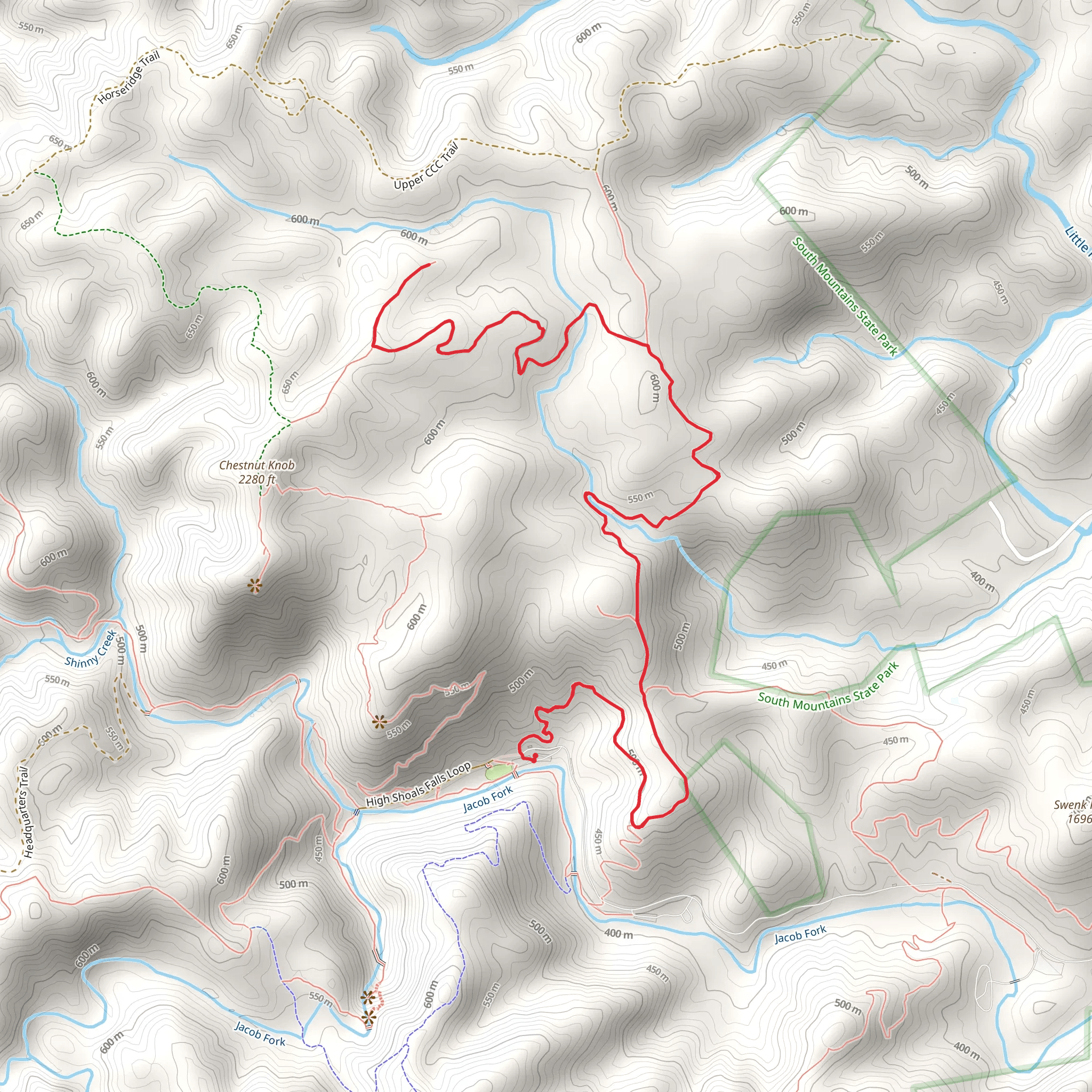 Sawtooth Camp via Little River Trail mobile static map