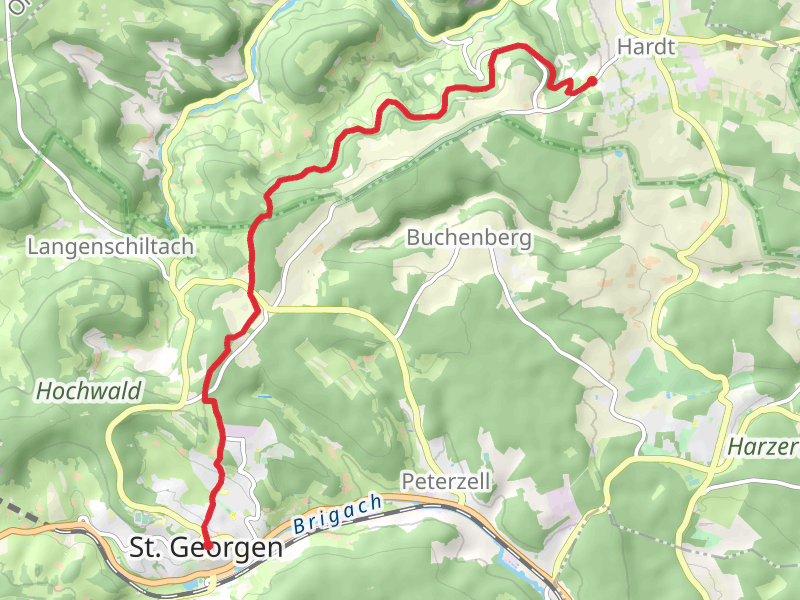 St Georgen to Hardtschmiede via Mulpenbuehl - Langenberg