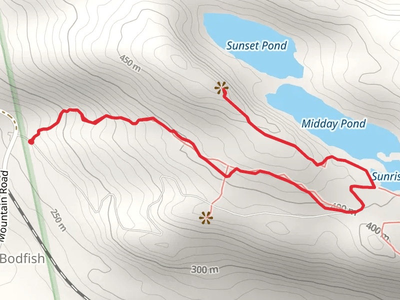 Sunset Pond and Midday Pond via Base Trail Out and Back