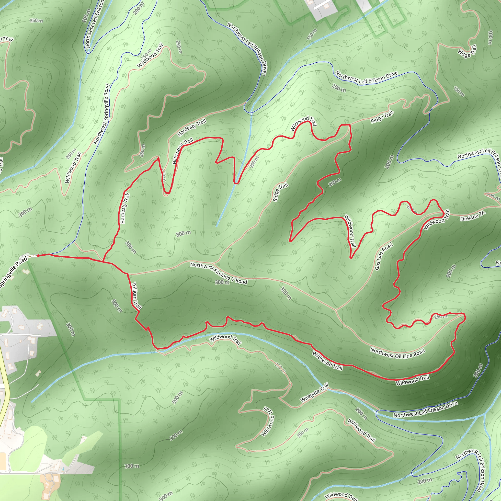 Wildwood Loop Trail via Hardesty Trail mobile static map