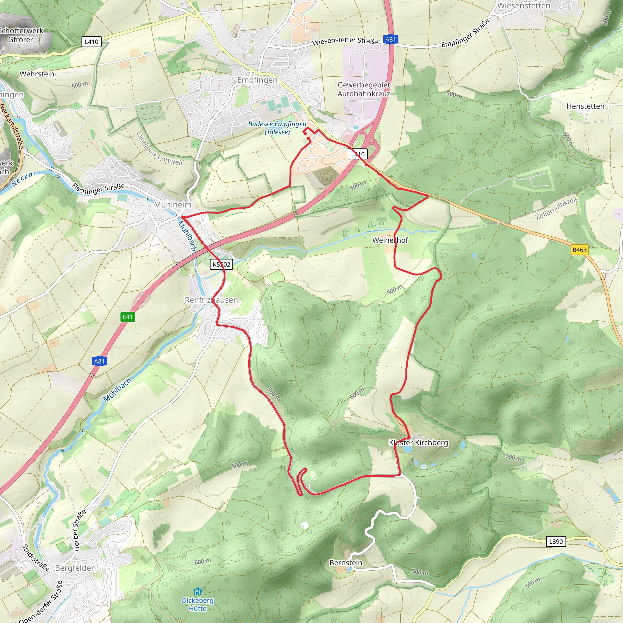 Vicinalstraße and Kirchberg Rundweg mobile static map