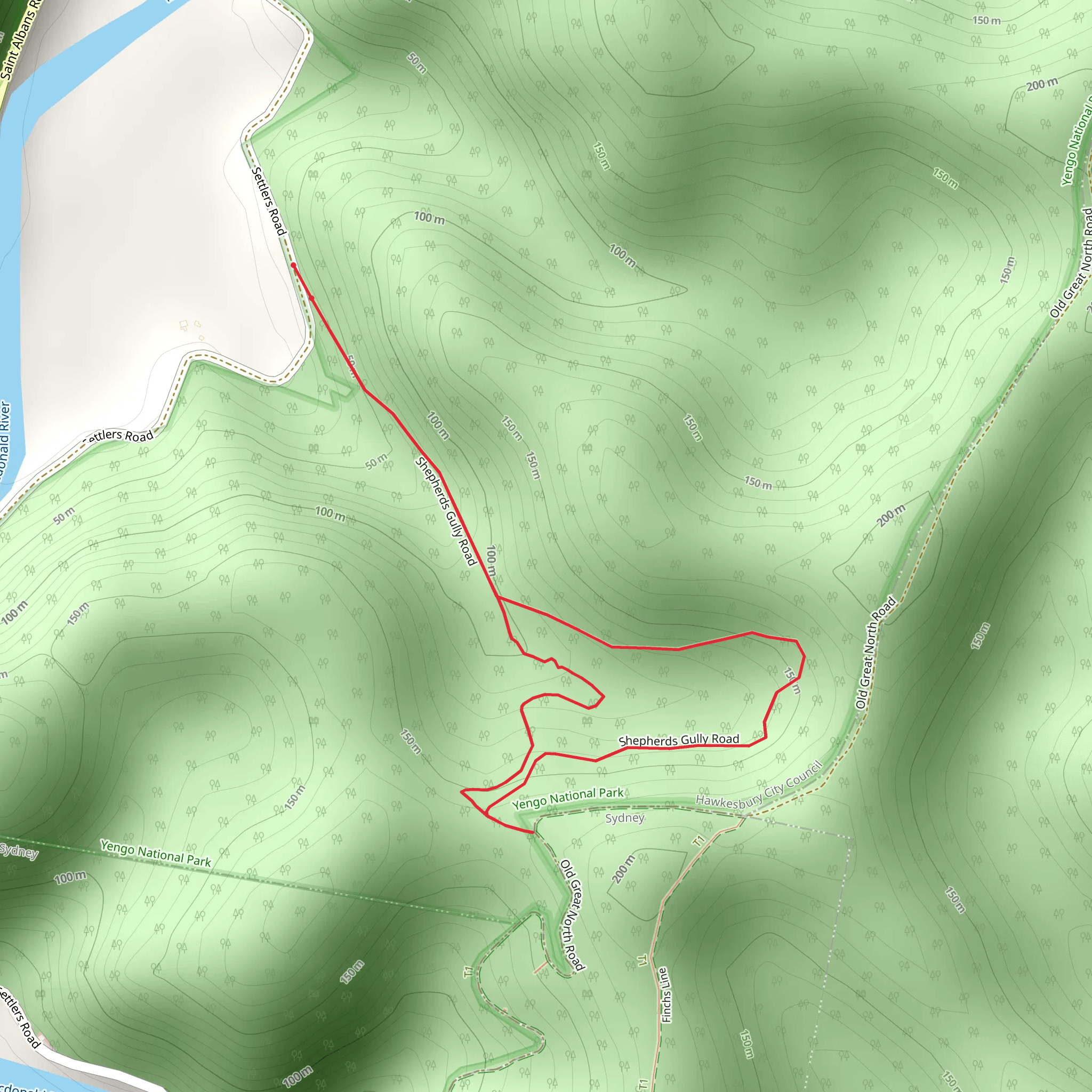 Shepherds Gully Circuit mobile static map
