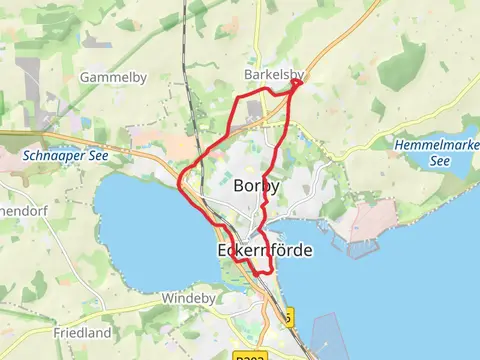 Wander Route Carlshoehe - Barkelsby - Borby and Gildeweg