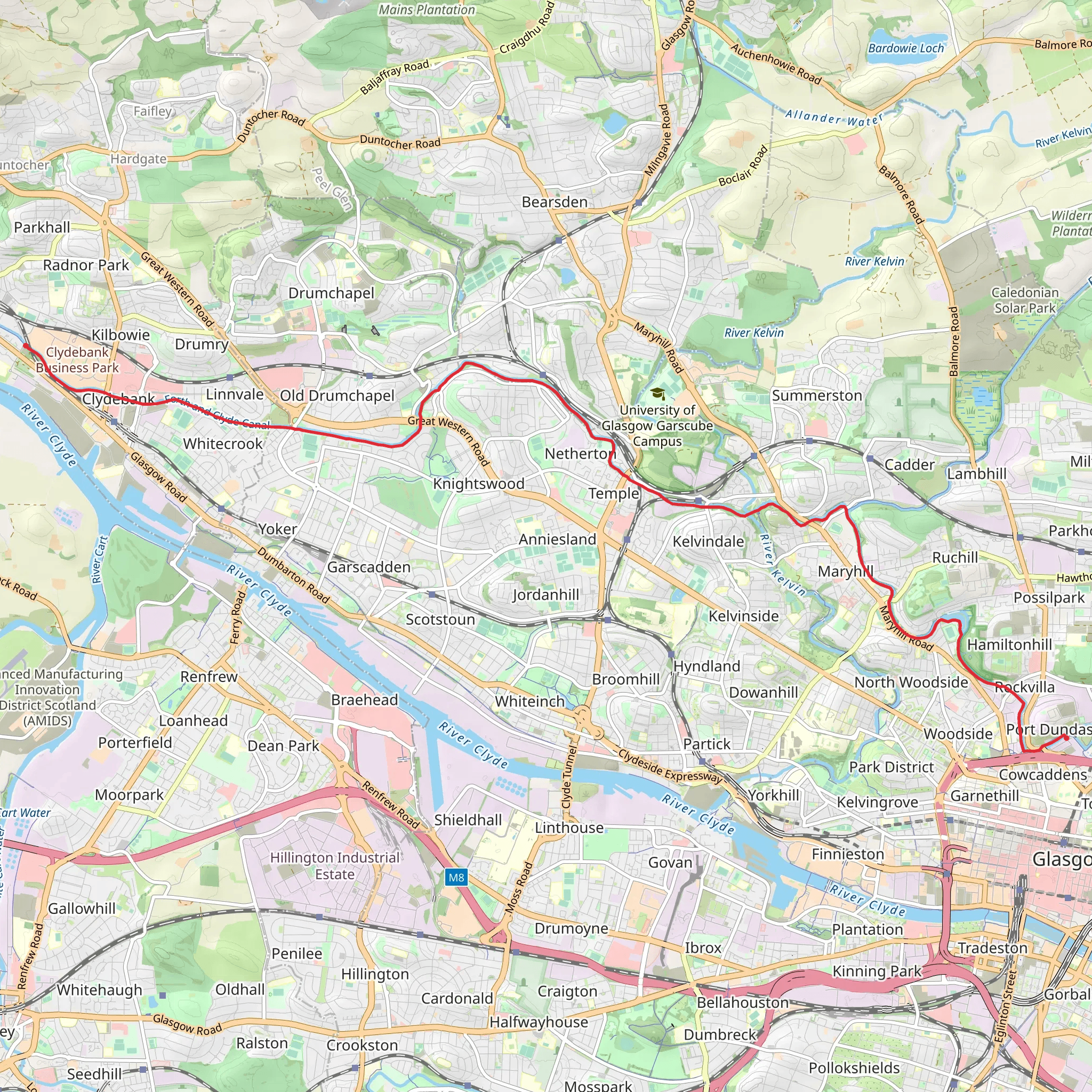 Glasgow Canal Walk mobile static map