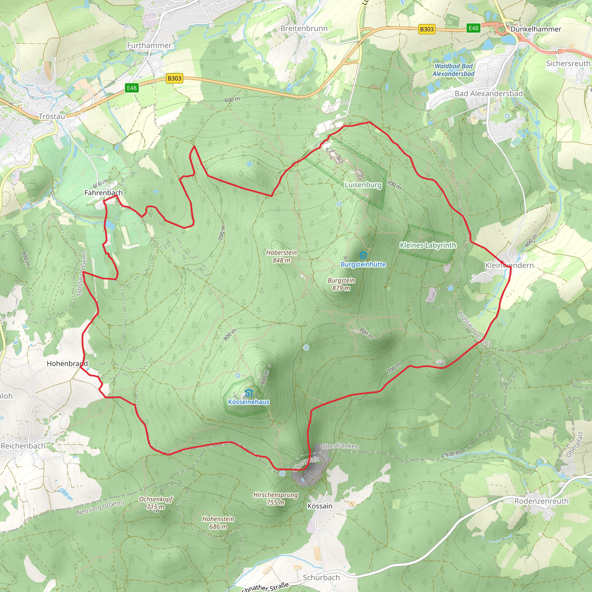 Kleinwendern and Luisenburg Loop mobile static map