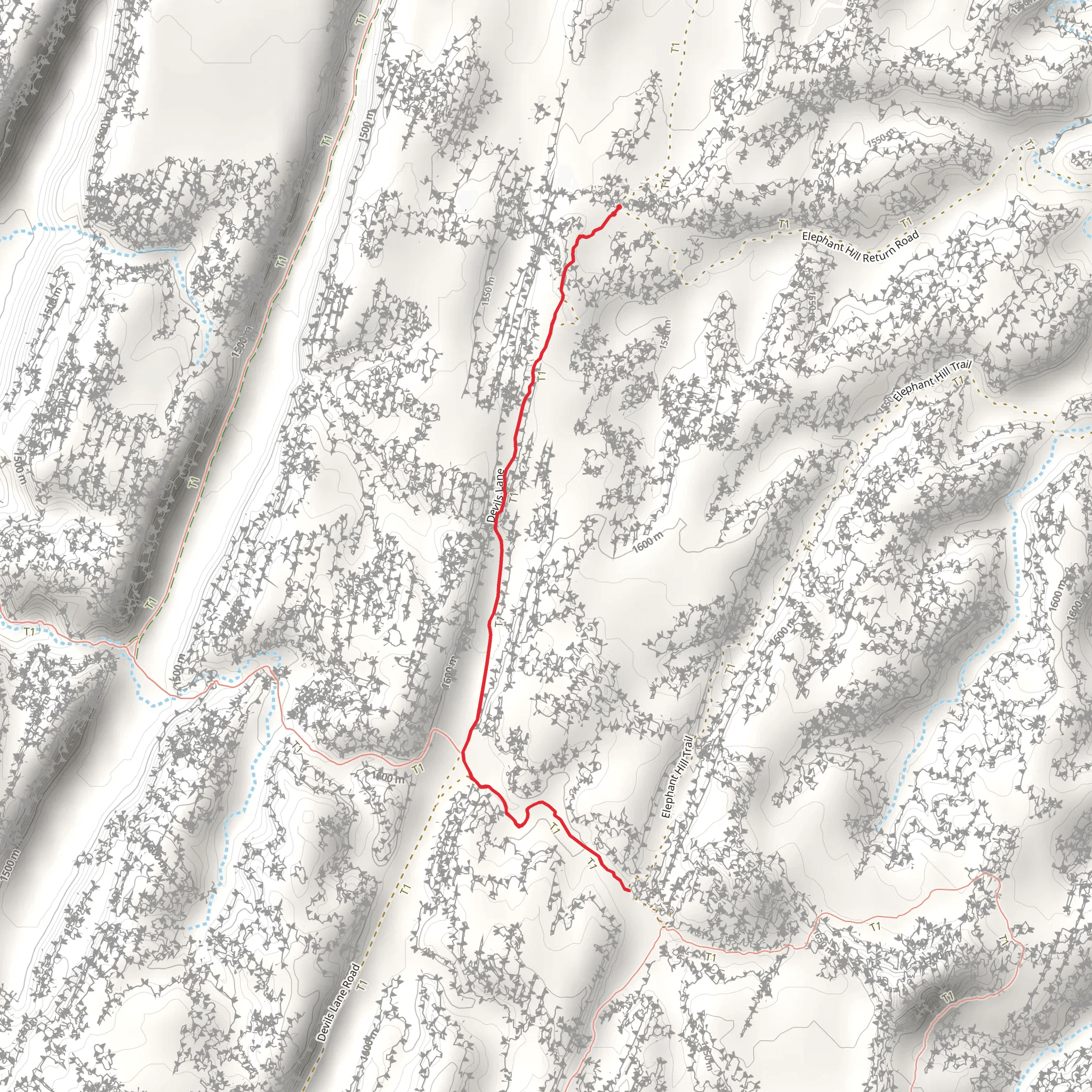 Devils Lane Road Trail mobile static map