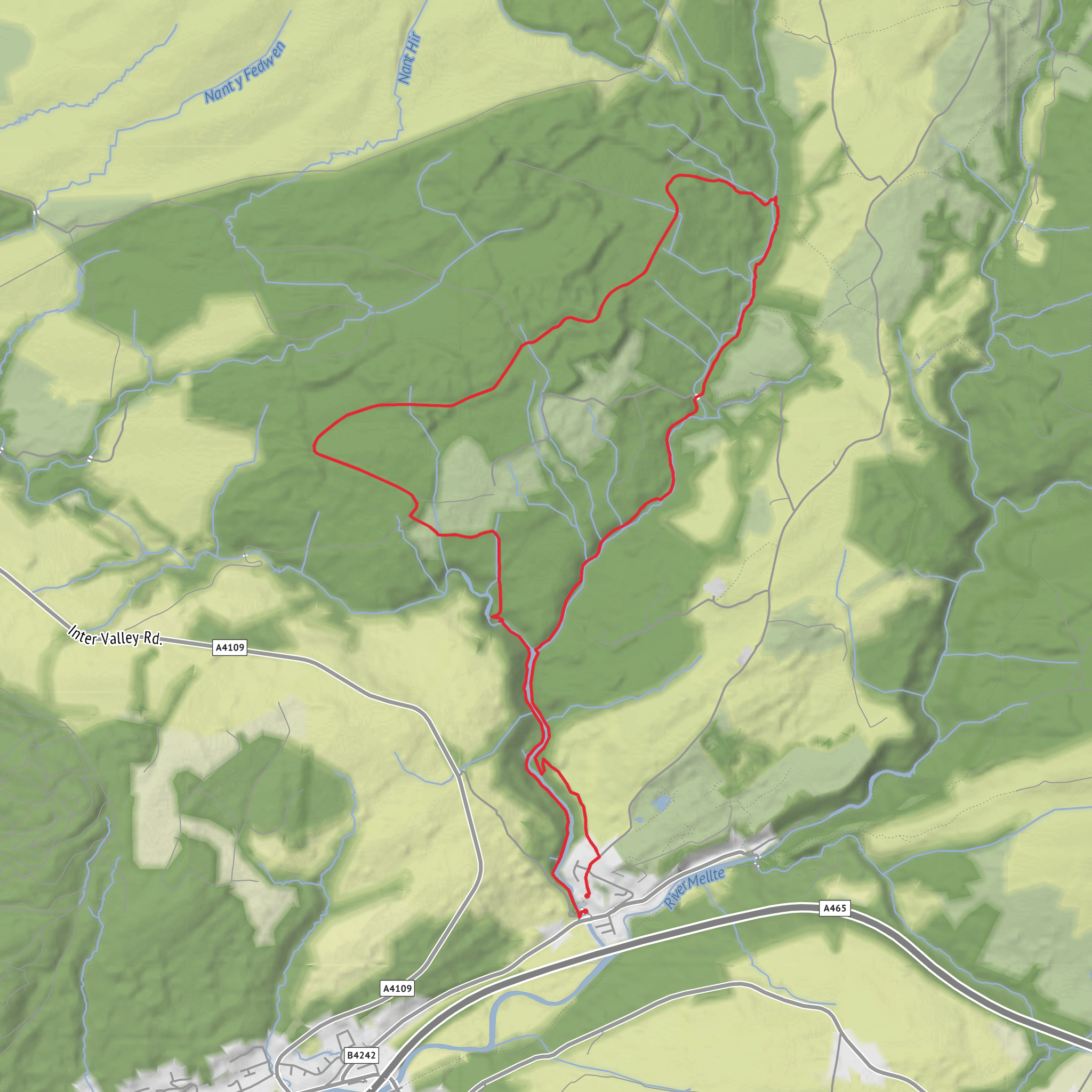 Hike from Pontneddfechan mobile static map