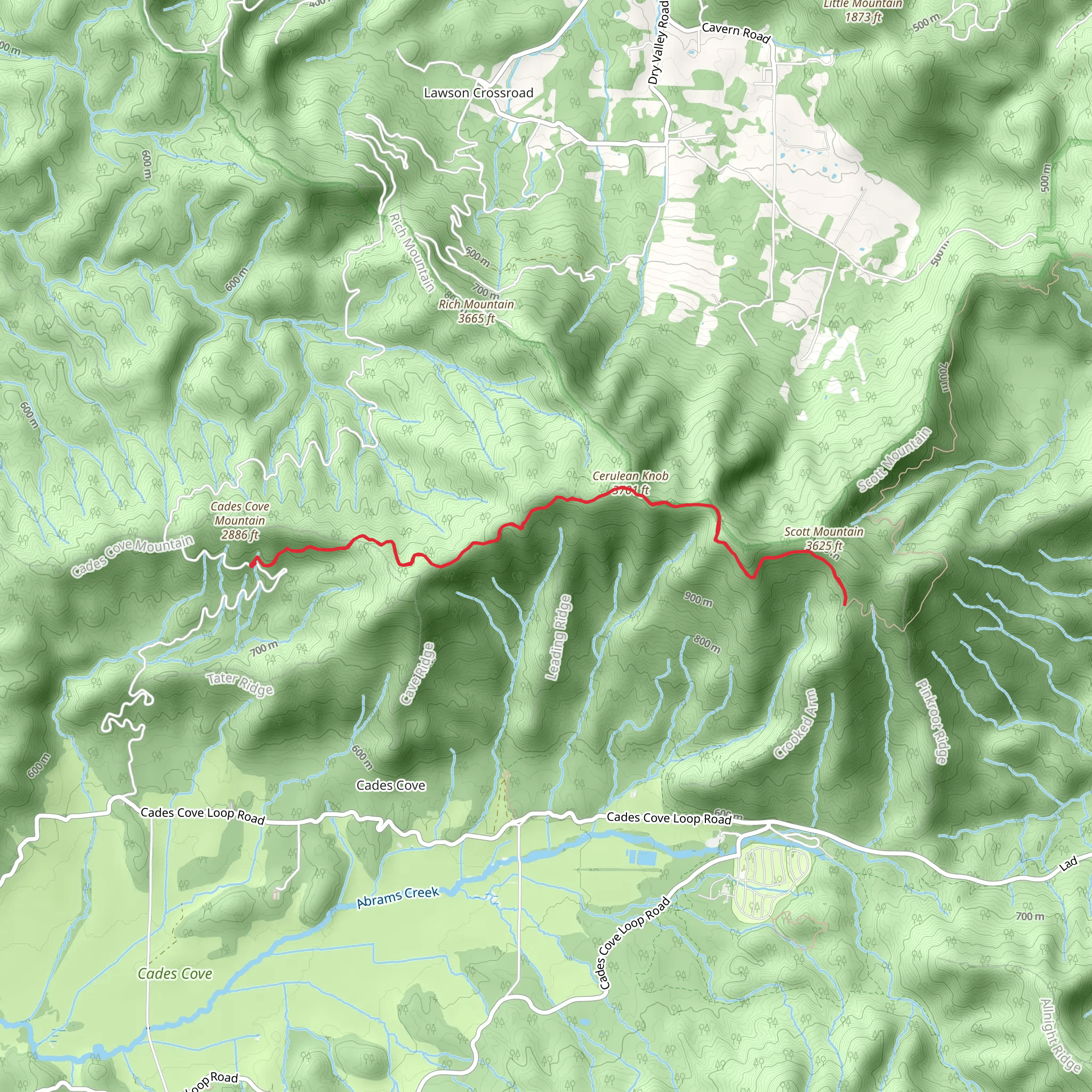Indian Grave Gap Trail mobile static map