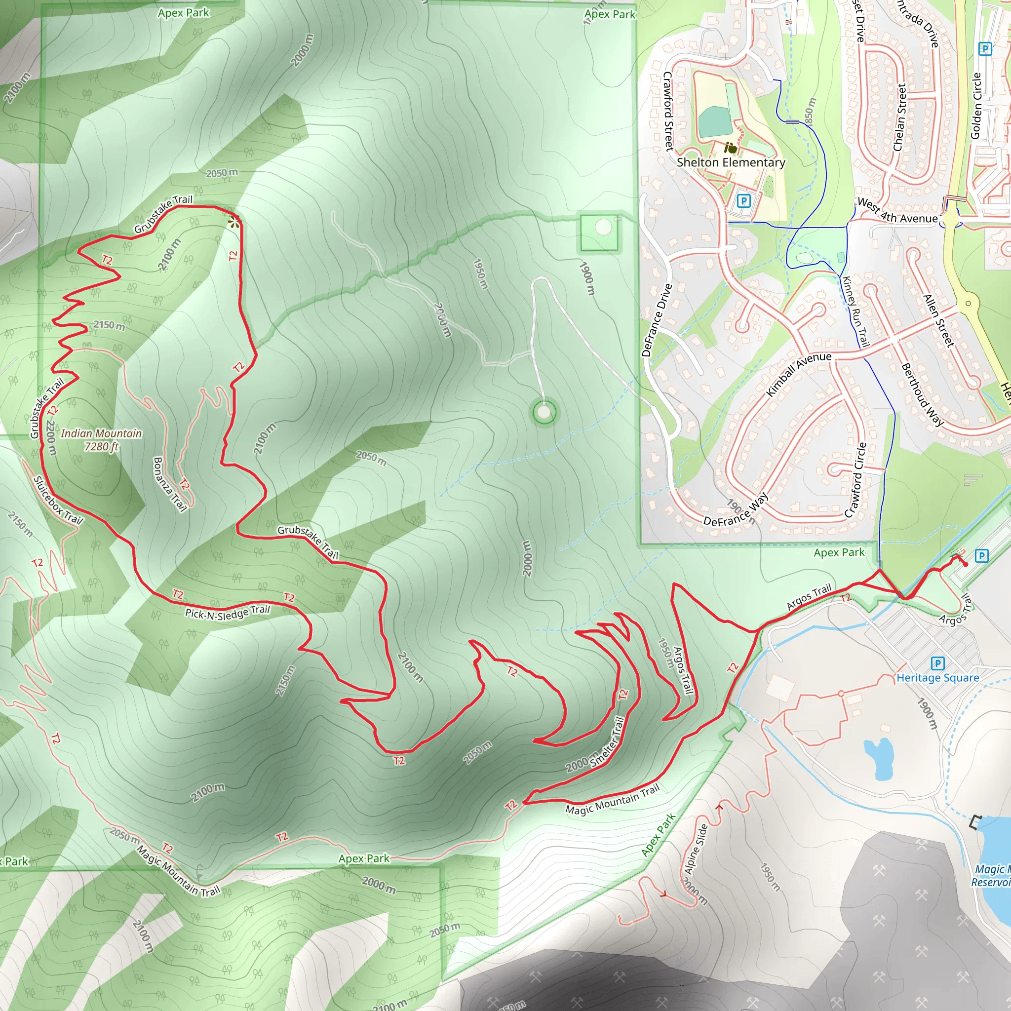 Indian Mountain - Grubstake Trail mobile static map
