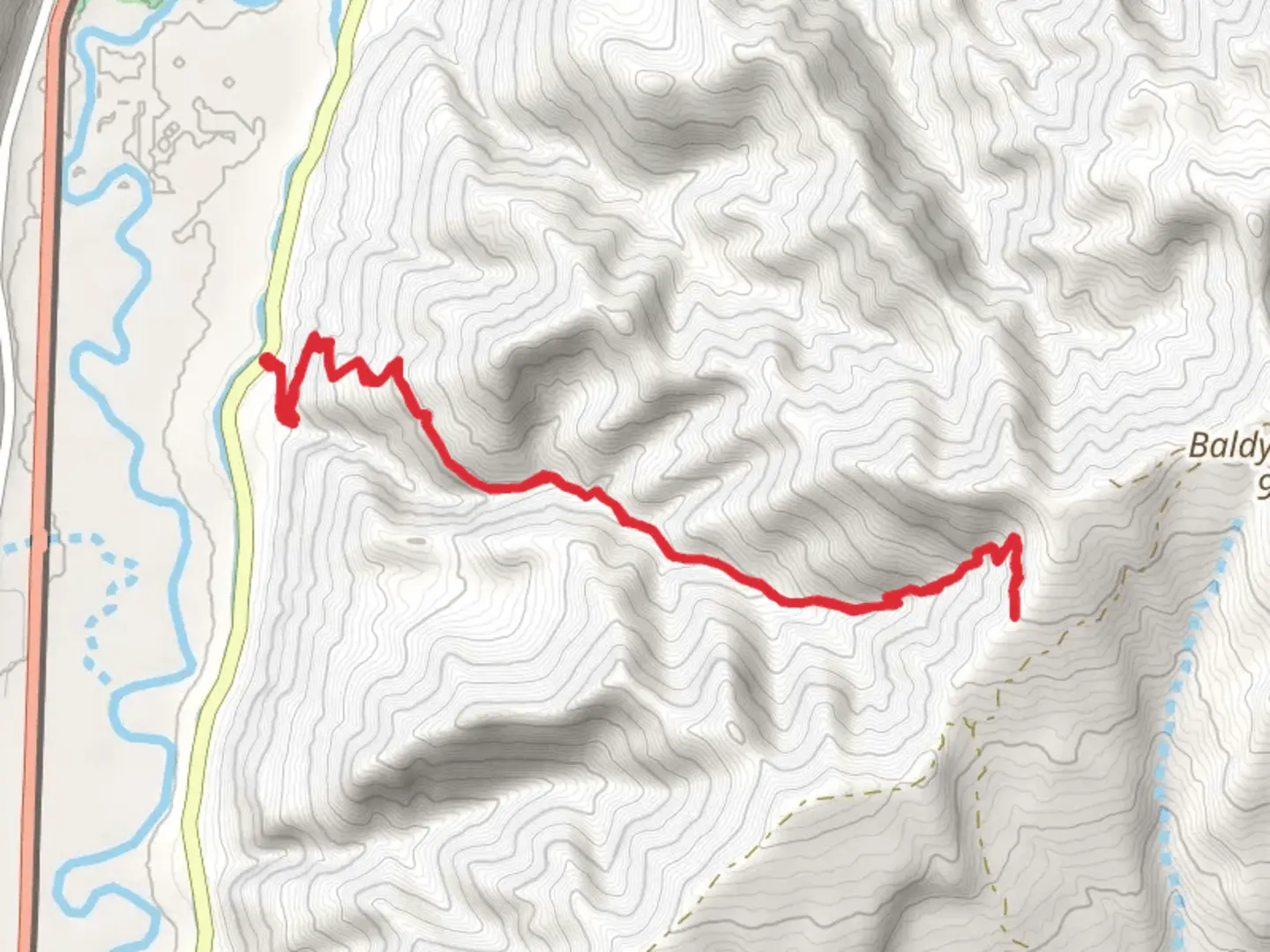 An image depicting the trail Halflin Creek and its surrounding area.
