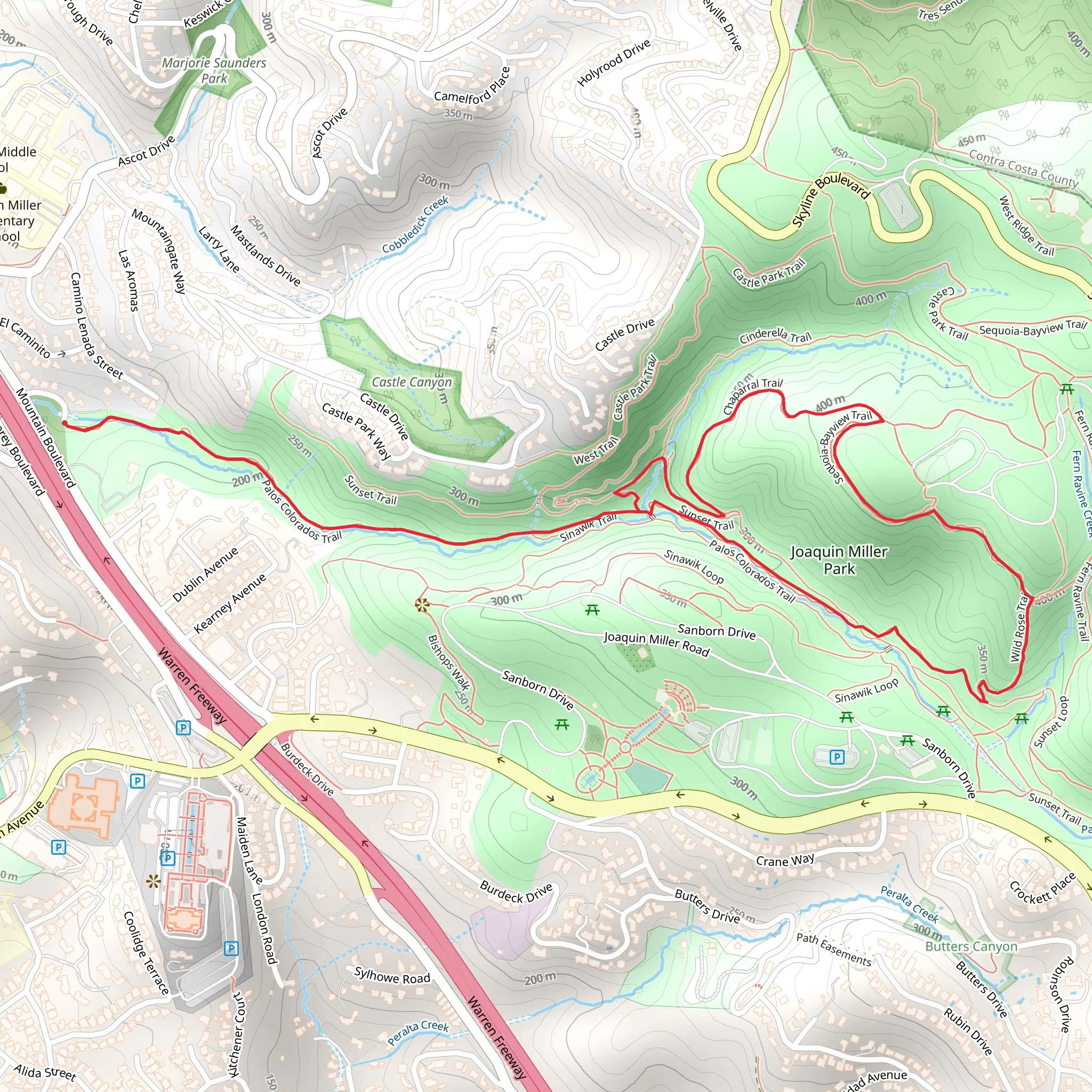 Sequoia Bay View via Palos Colorados Trail mobile static map