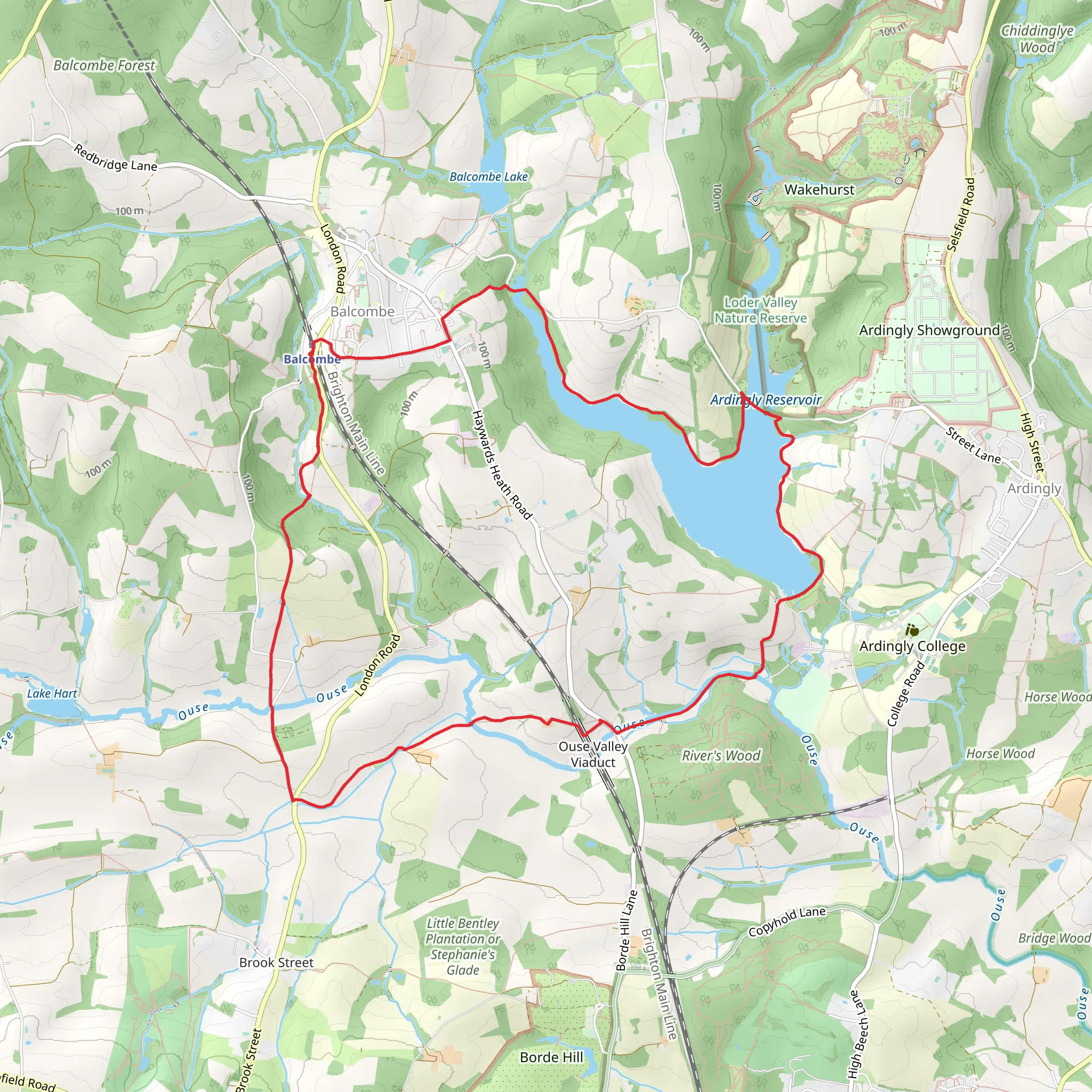 Balcombe and Ardingly circular mobile static map