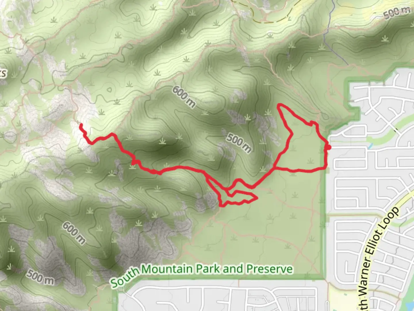 An image depicting the trail Young Man Trail via Desert Classic Trail and its surrounding area.