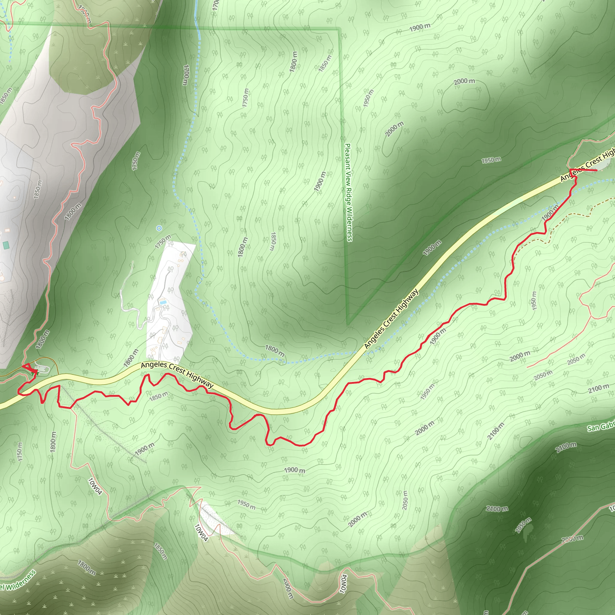 Three Points PCT Out and Back mobile static map