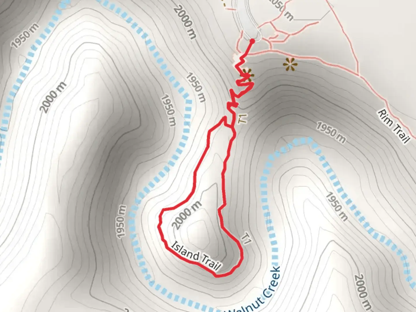 An image depicting the trail Island Loop Trail and its surrounding area.