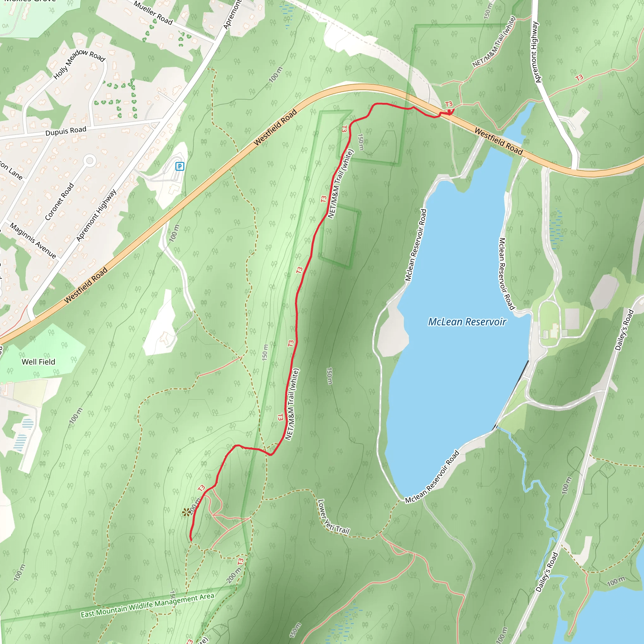 NET Trail via Westfield Trail mobile static map