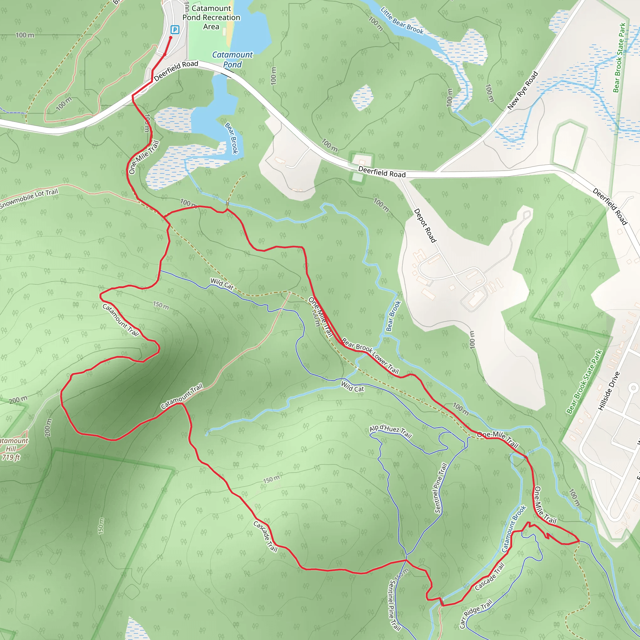 Catamount Pond Recreation Area Loop Trail mobile static map