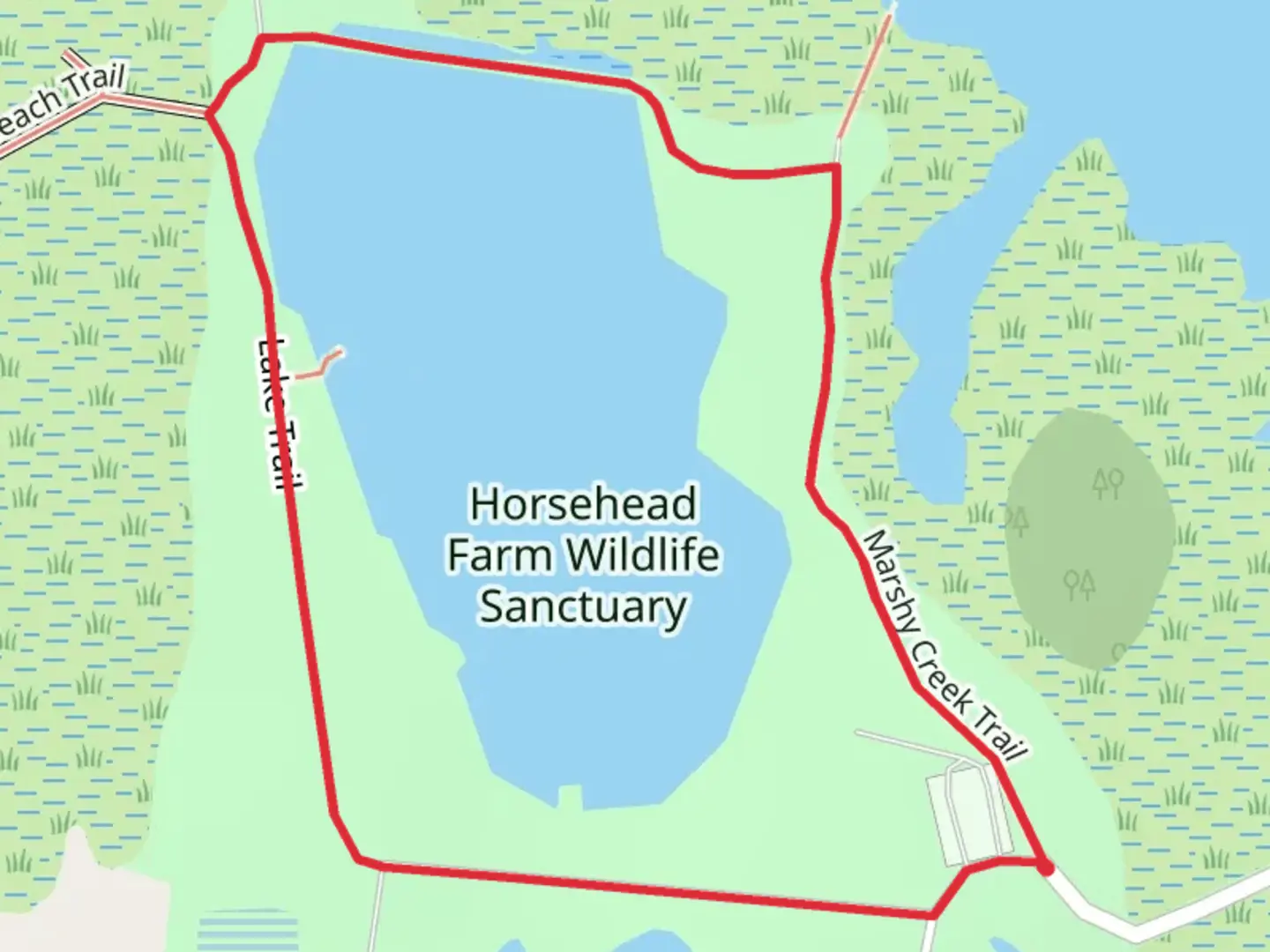 An image depicting the trail Lake Knapp Loop and its surrounding area.