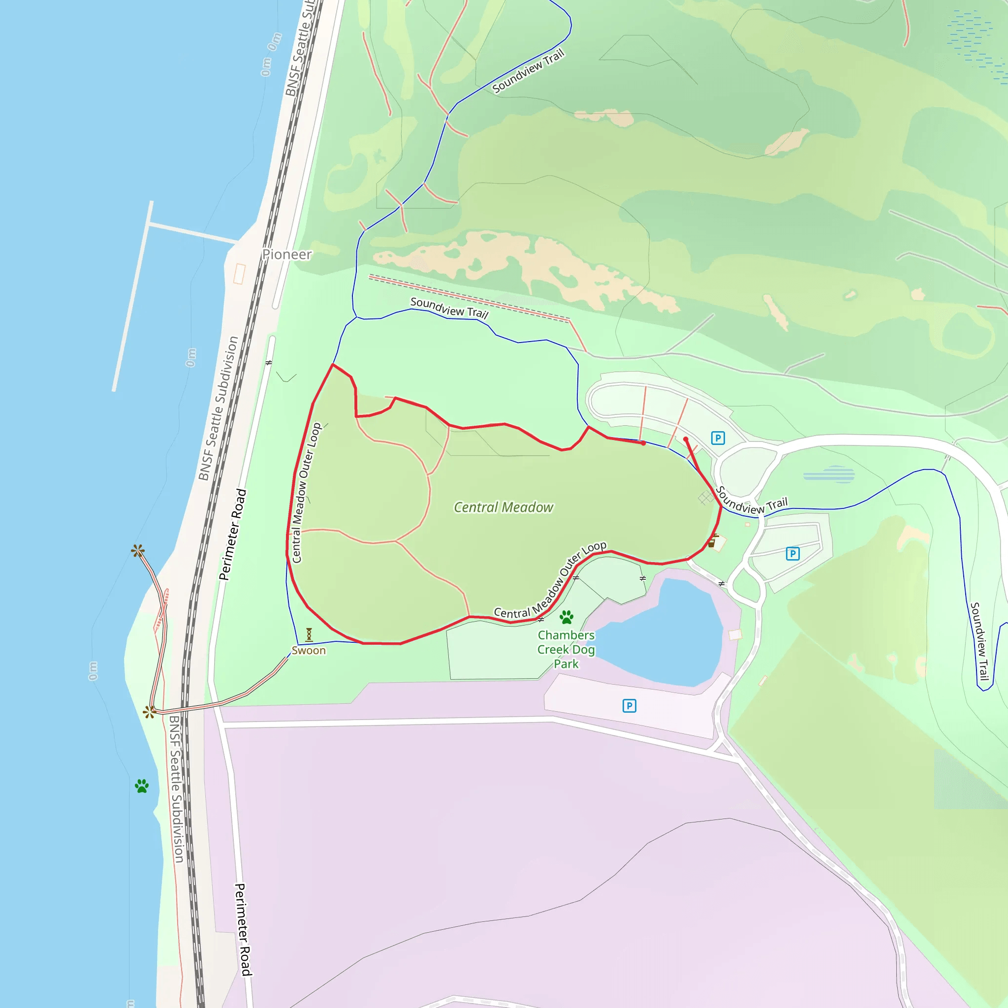 Central Meadow Outer Loop mobile static map