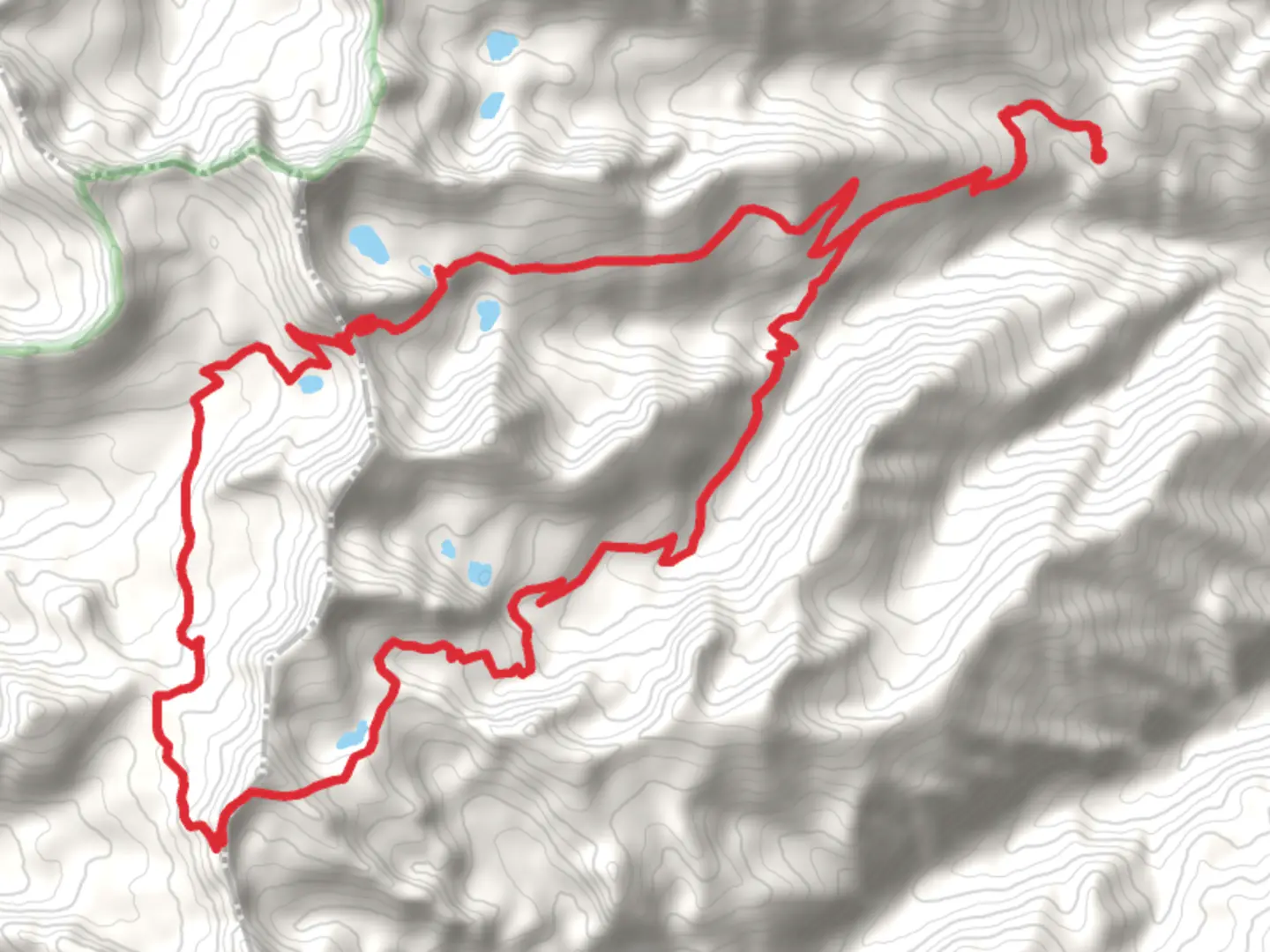 An image depicting the trail Martin Creek, Cooney Lake and Eagle Lakes Loop Trail and its surrounding area.