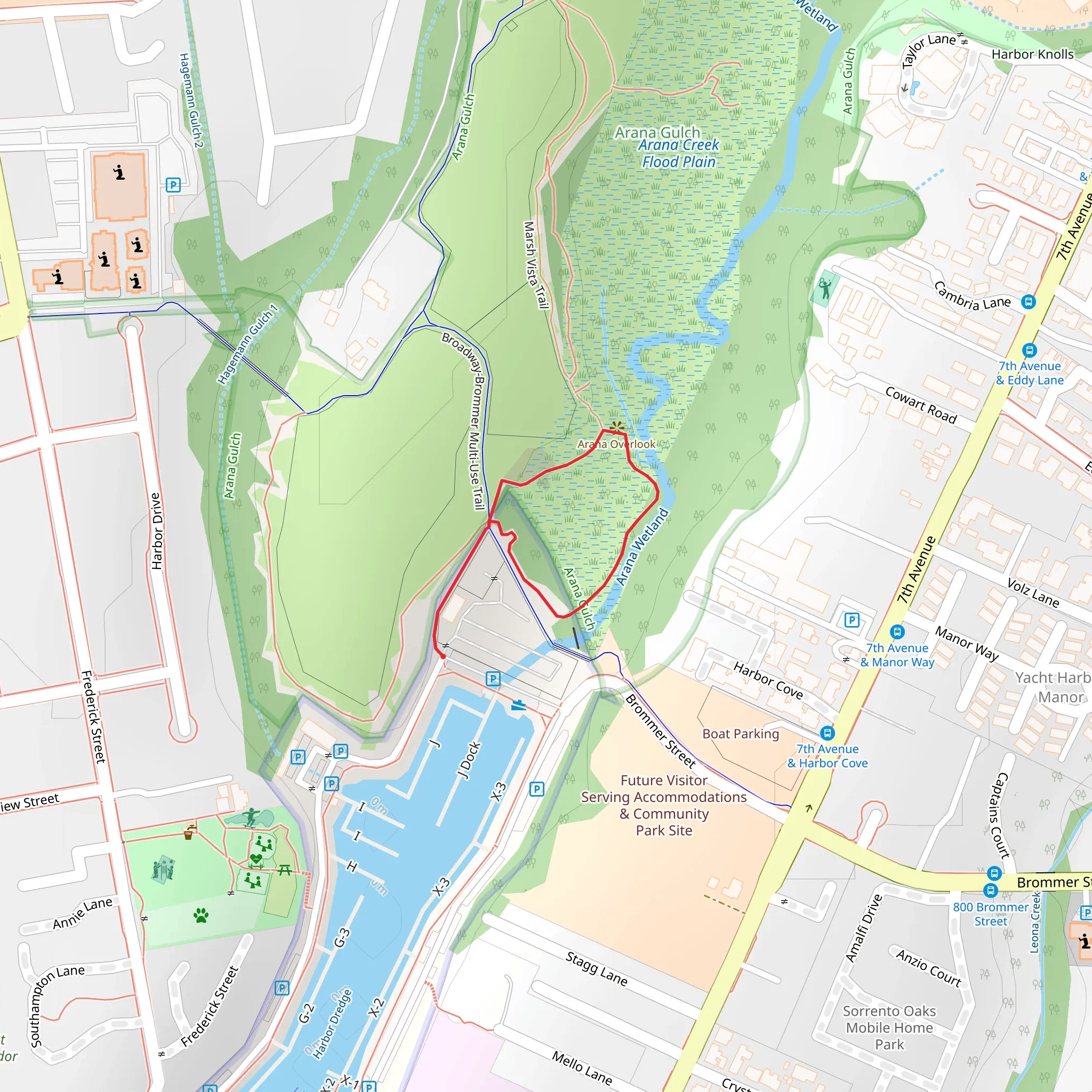 Arana Wetland Loop mobile static map