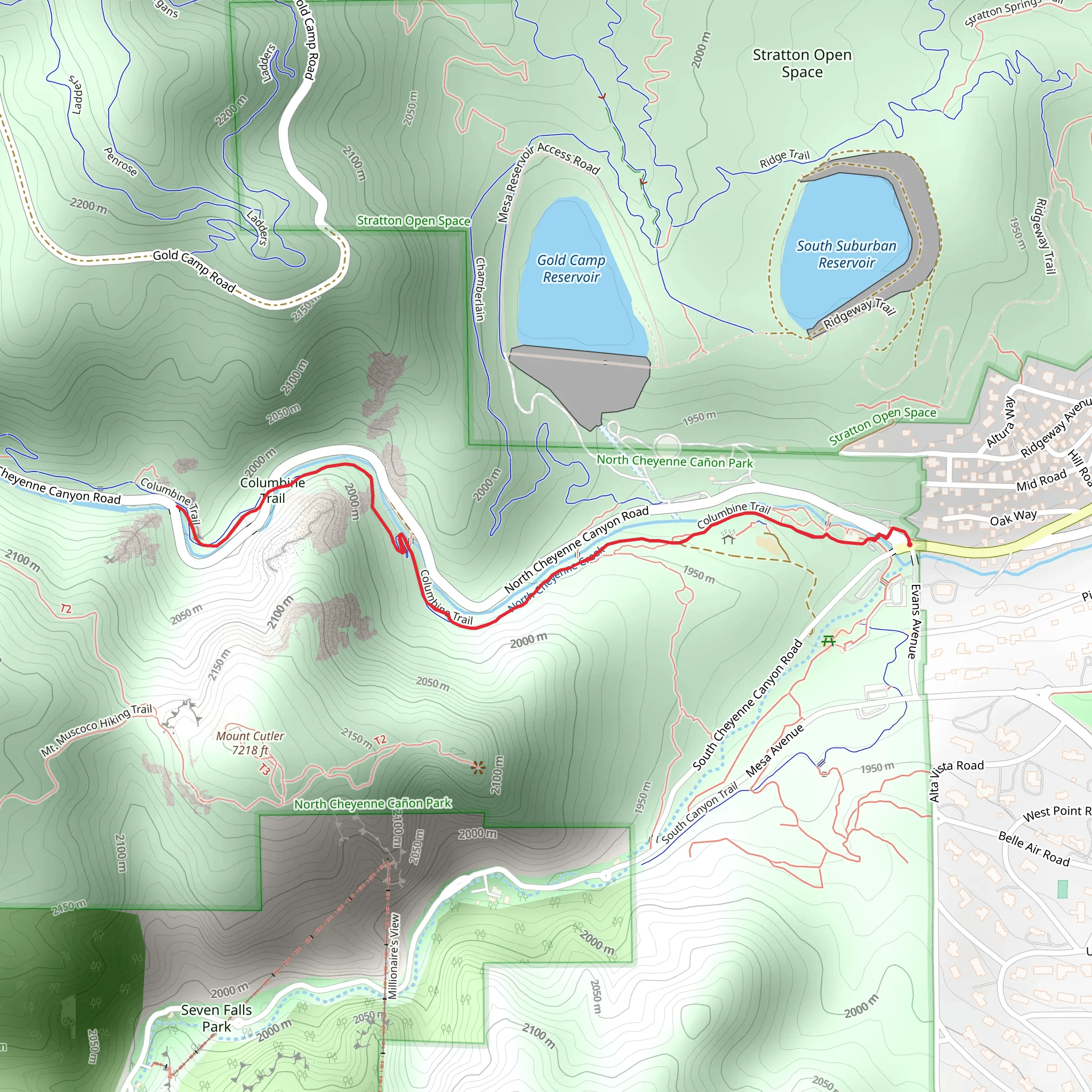 Columbine Trail - Short mobile static map