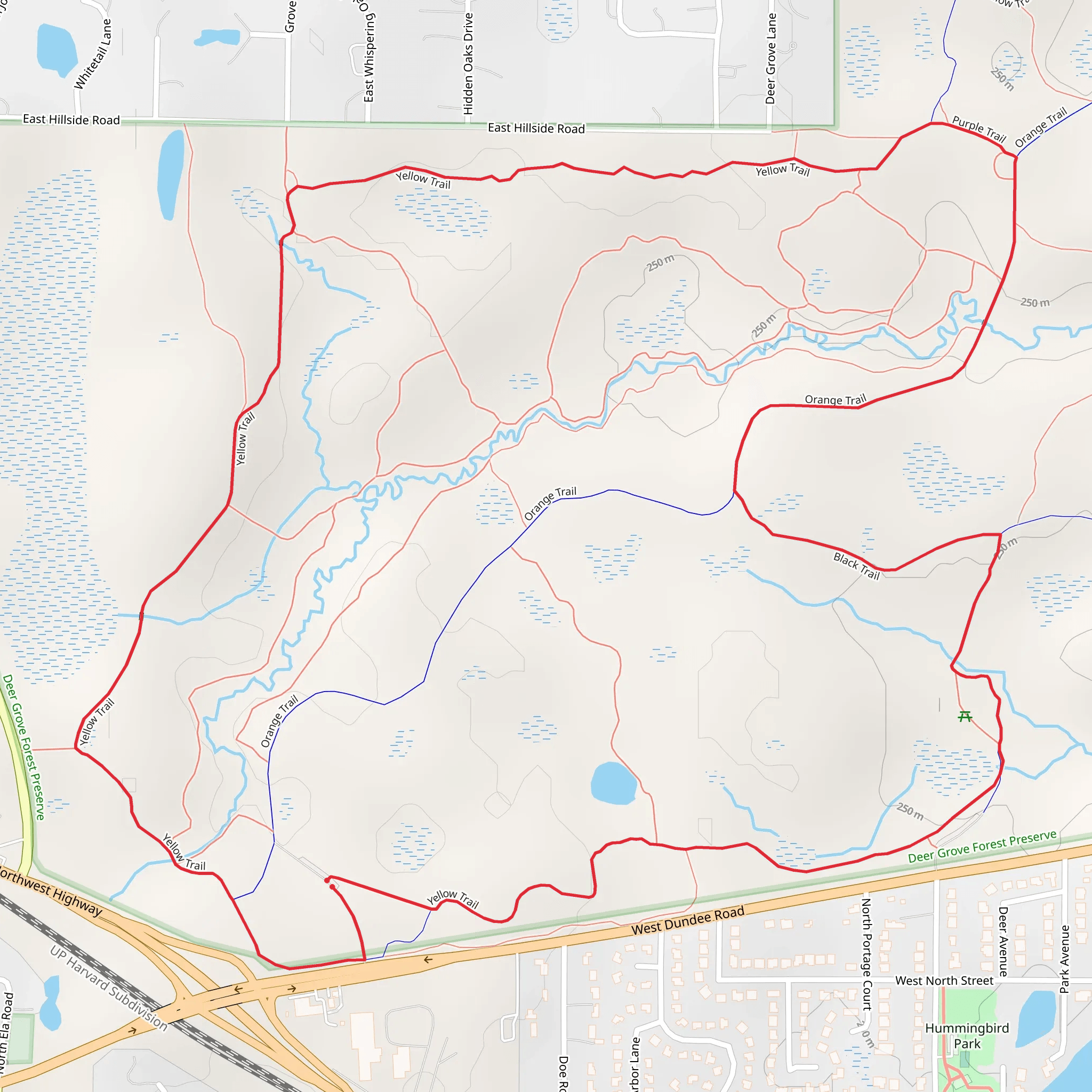 Yellow and Orange Loop Trail mobile static map