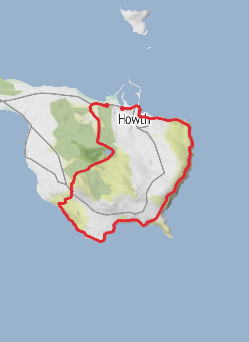 Howth cliff walk loop from dart station mobile static map