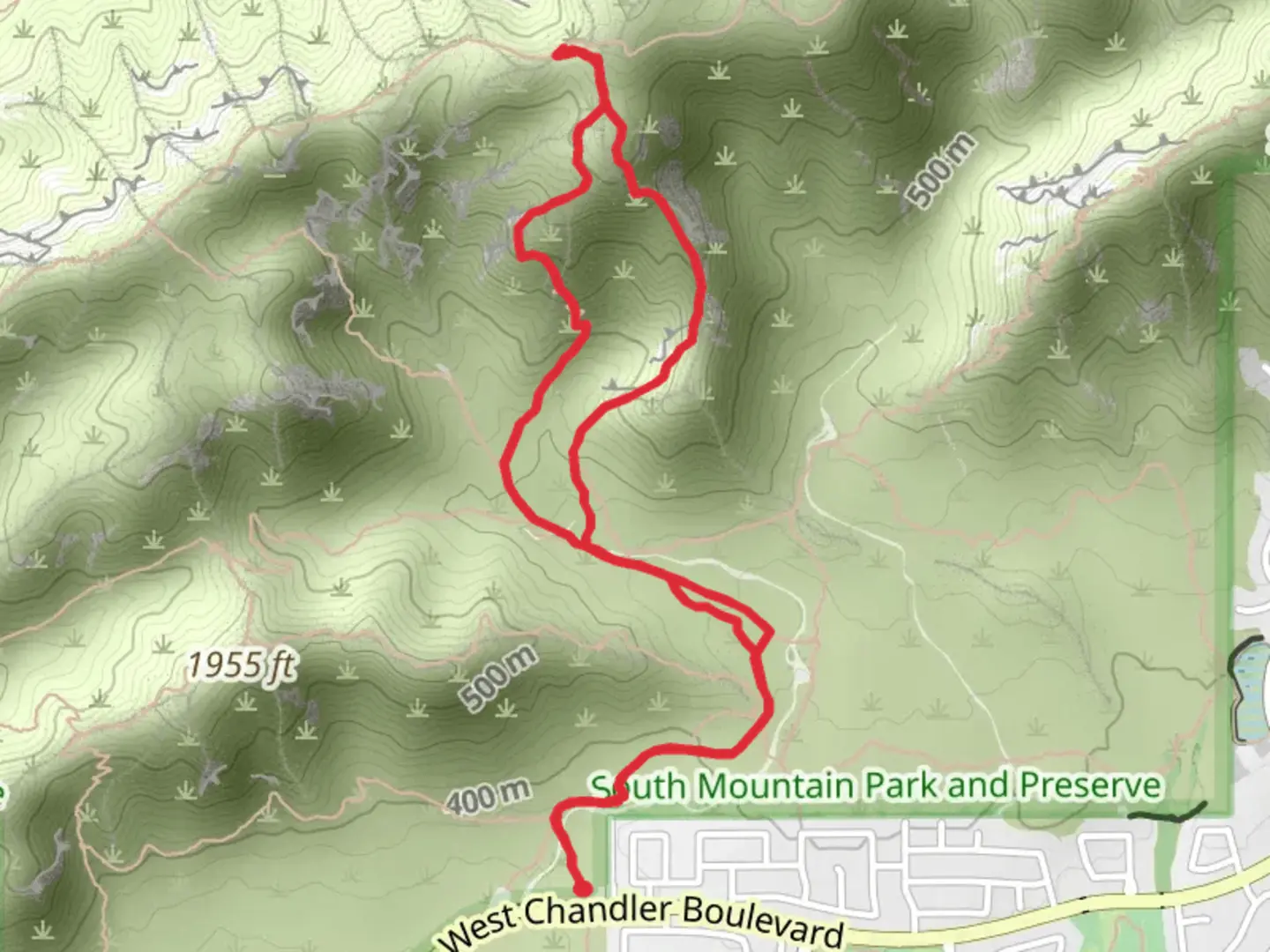An image depicting the trail Pyramid Trail, Eliminator Trail and Lost Ranch Mine Trail Loop and its surrounding area.