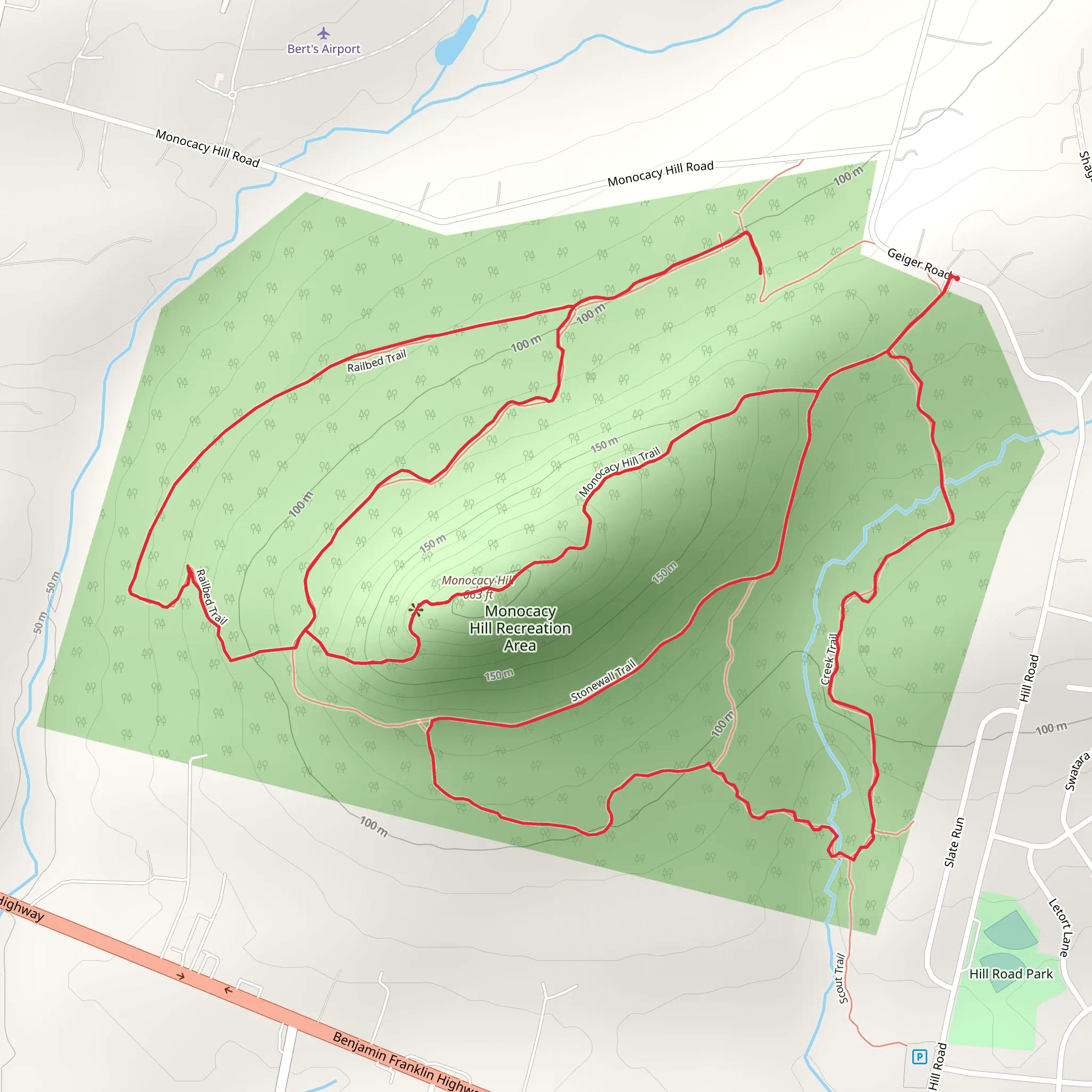 Monocacy Hill Loop mobile static map