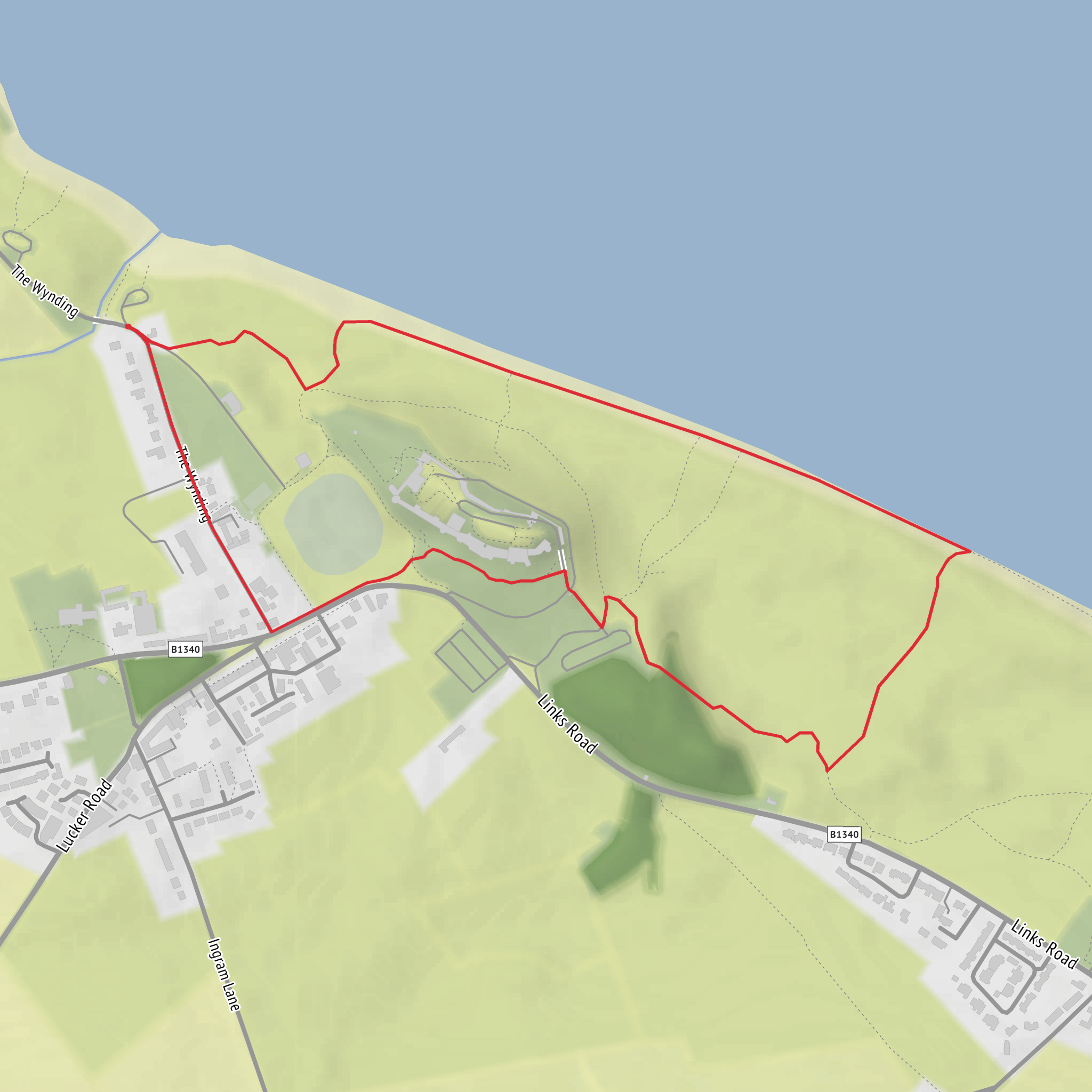 Bowl Hole and Bamburgh Castle Loop mobile static map