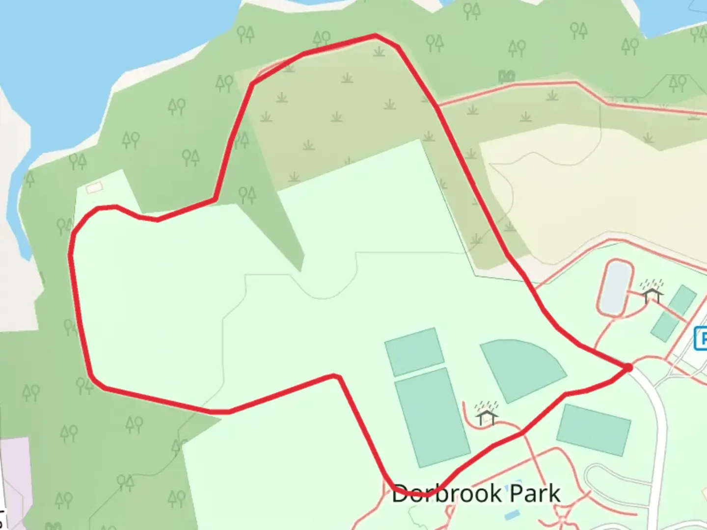 An image depicting the trail Dorbrook Park Loop - North and its surrounding area.
