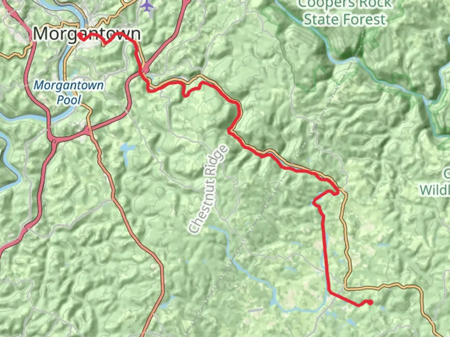 An image depicting the trail Deckers Creek Trail and its surrounding area.