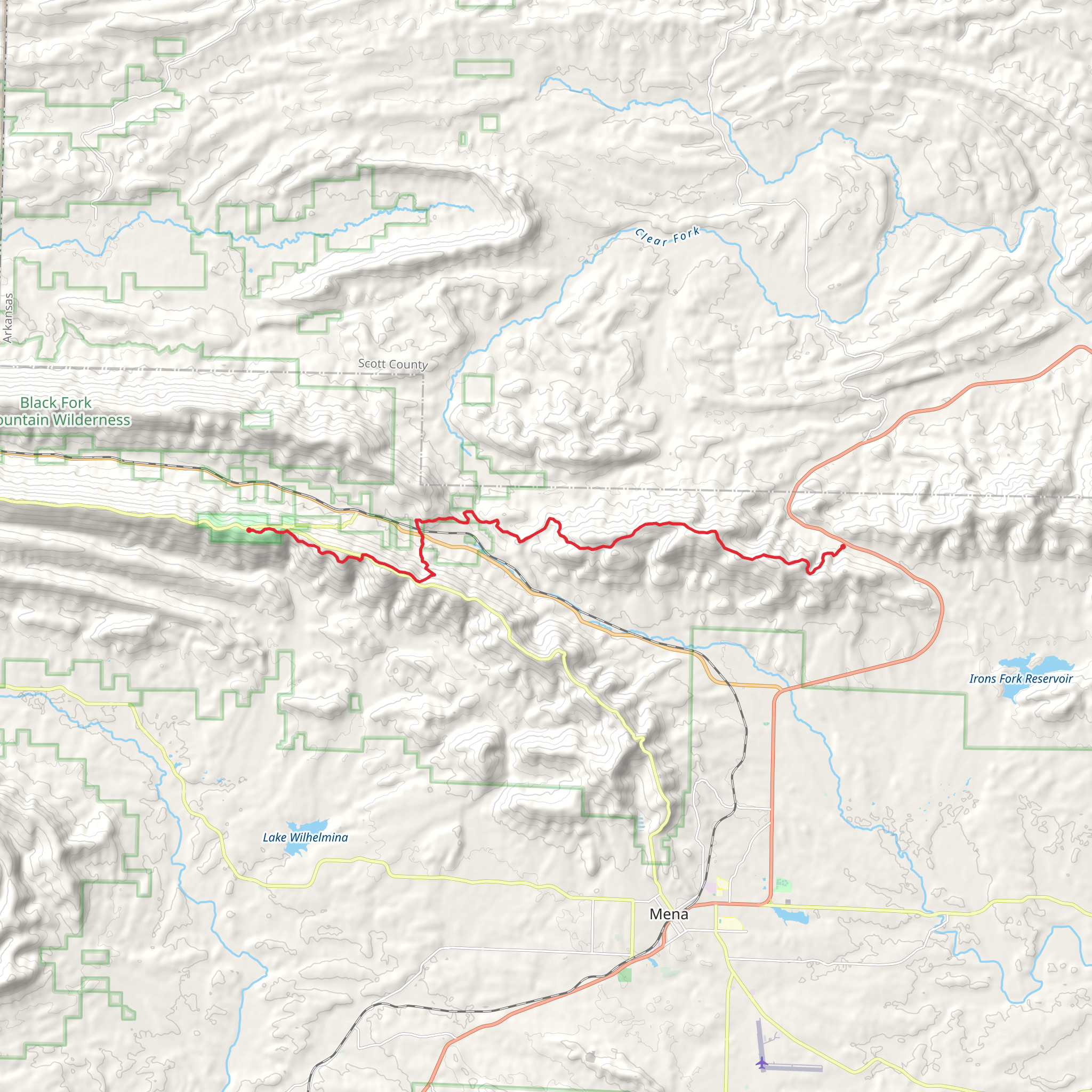 Ouachita National Recreation Trail mobile static map