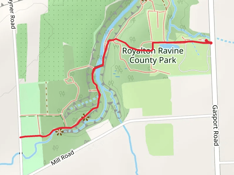 Red trail from Gasport Road