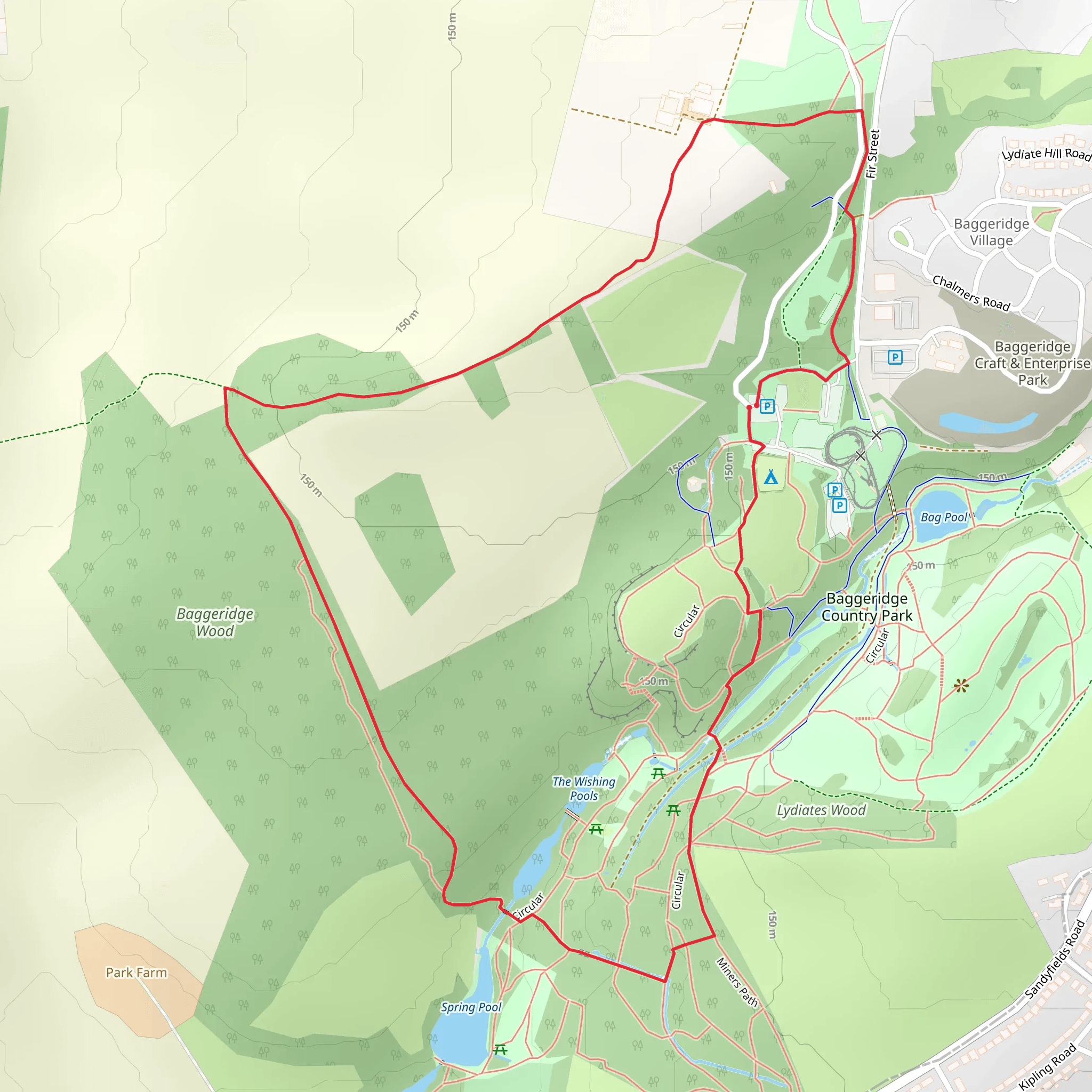 Baggeridge Country Park Loop mobile static map