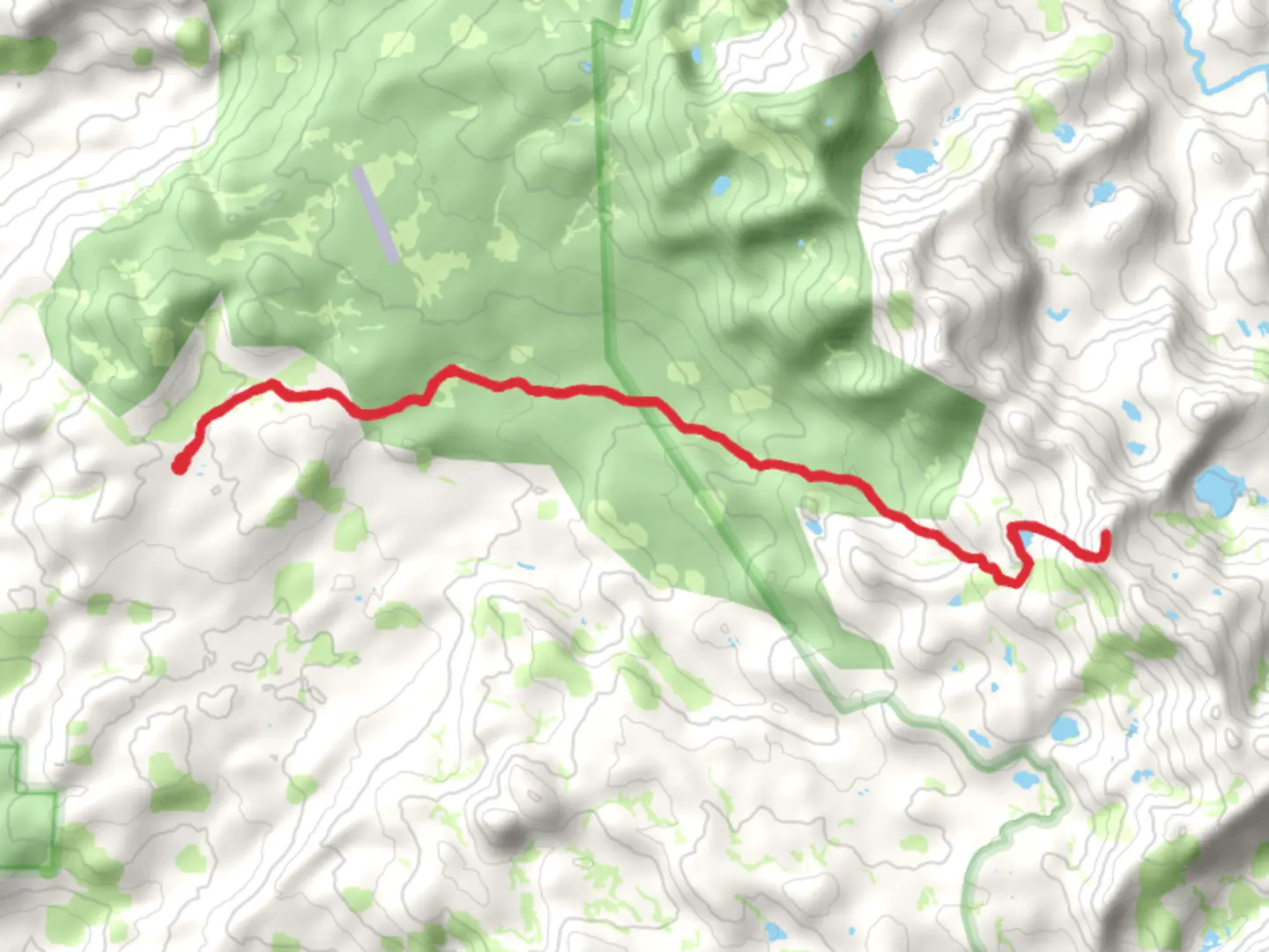An image depicting the trail Red Peak and Lake No 3 and its surrounding area.