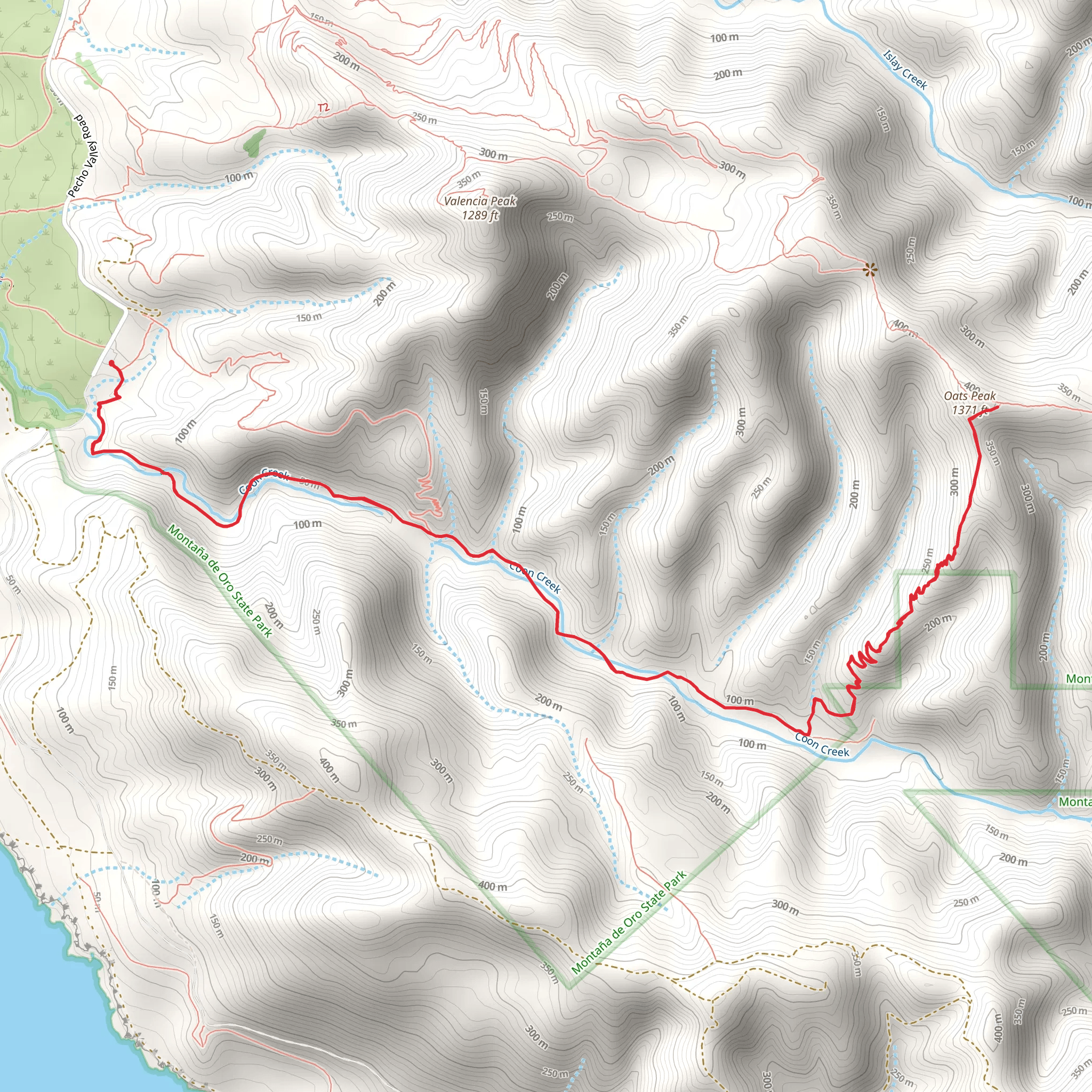 Oats Peak Trail mobile static map