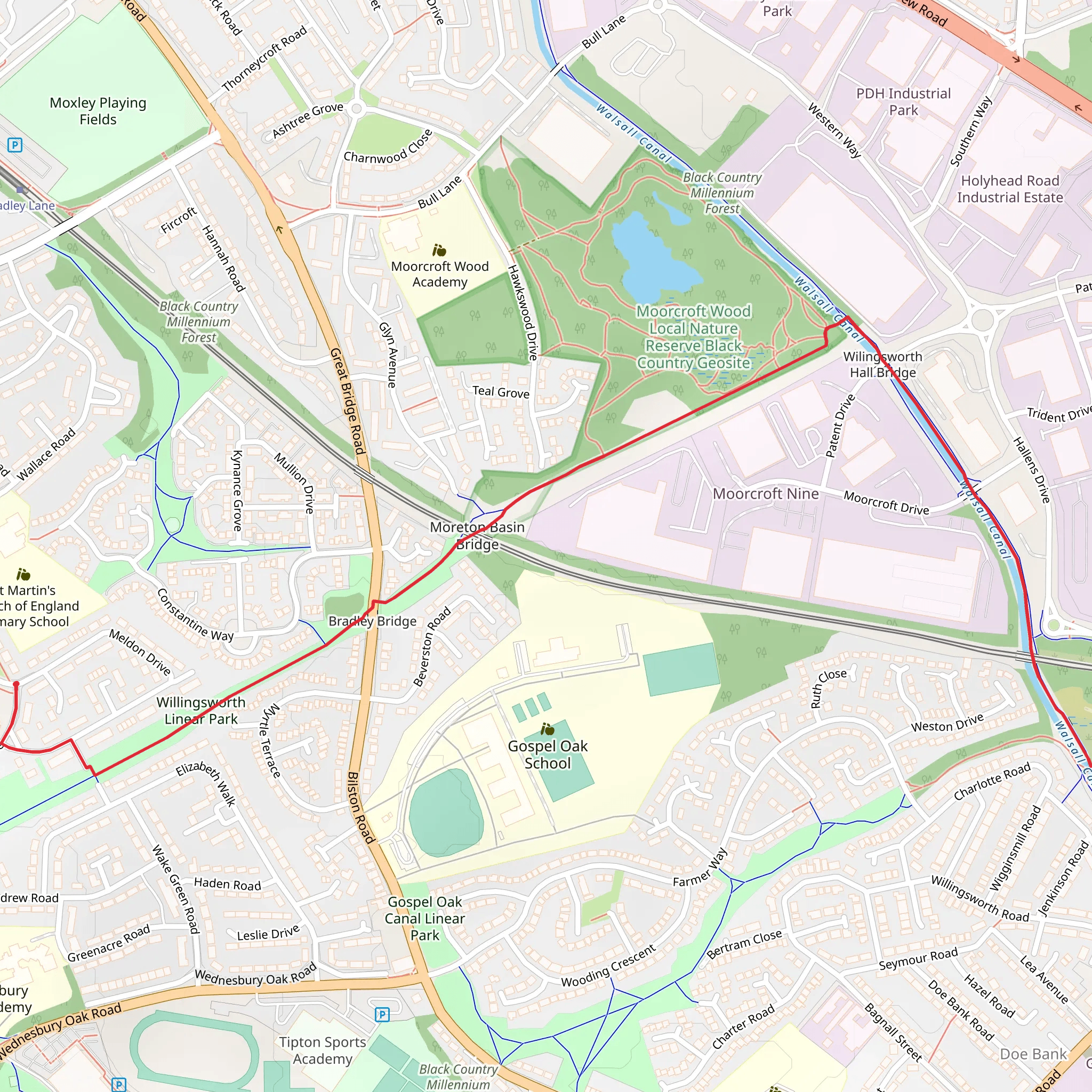 Bradley Bridge and Wiggin's Mill Bridge mobile static map