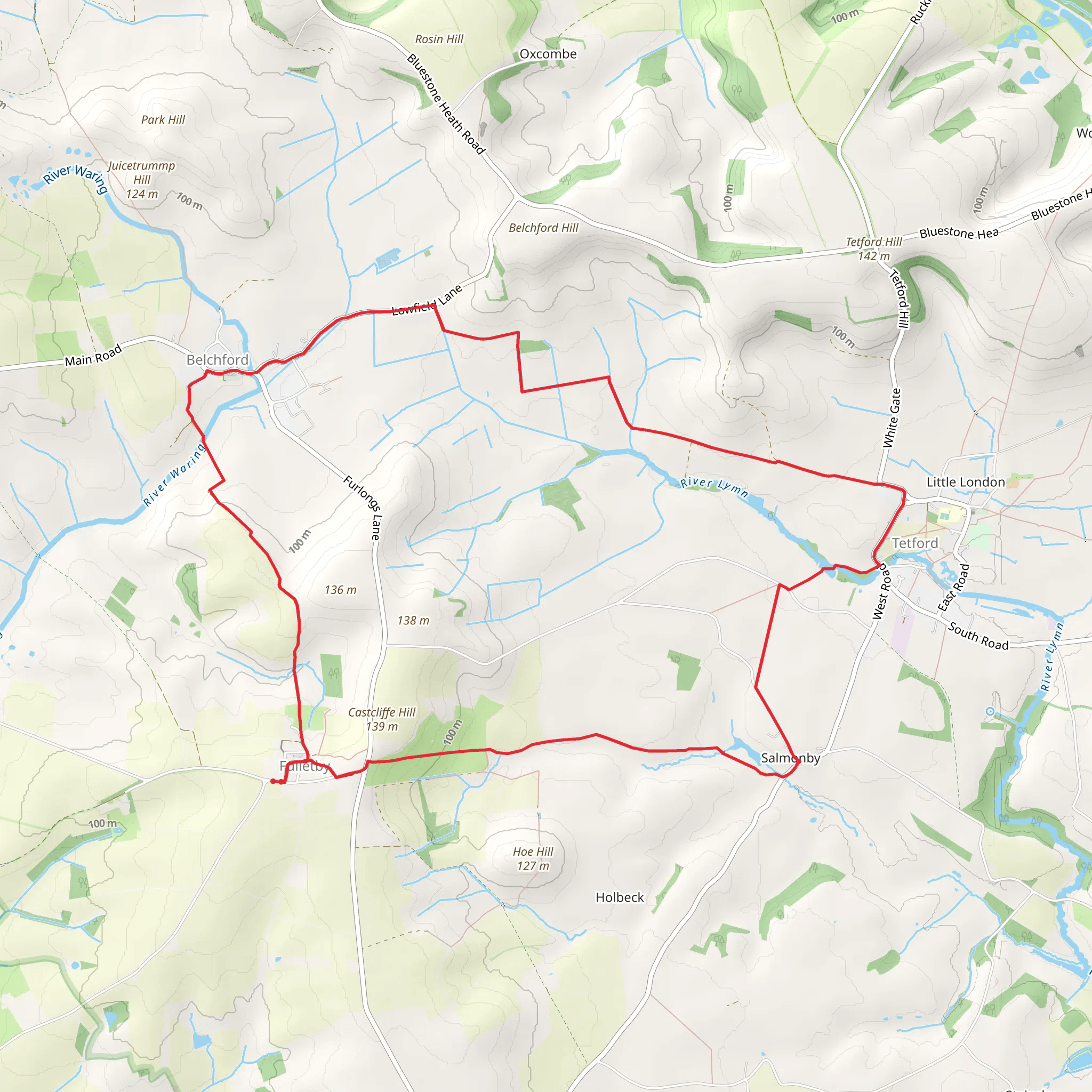 Tetford and Belchford mobile static map