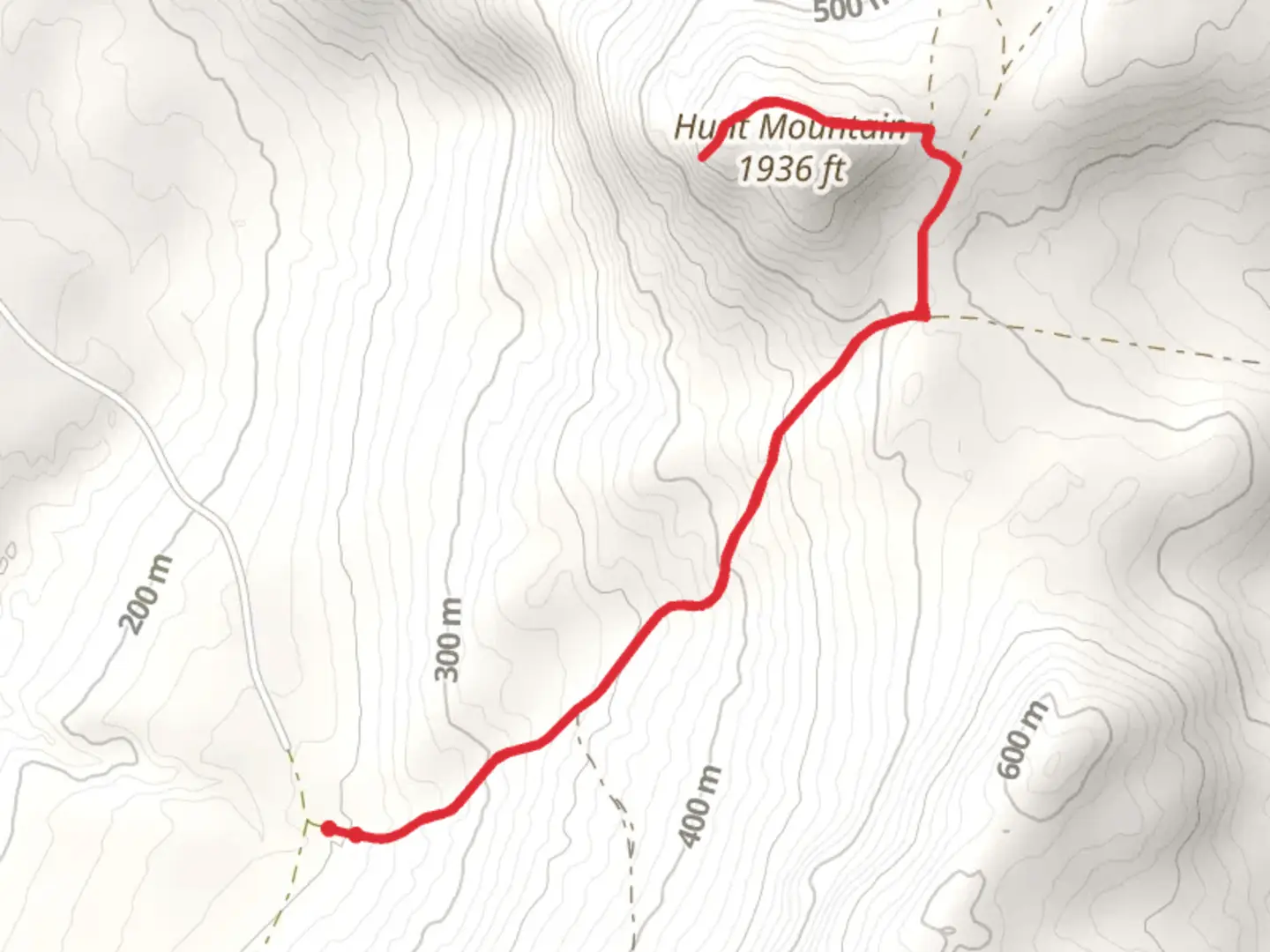 An image depicting the trail Hunt Mountain Road Out and Back and its surrounding area.