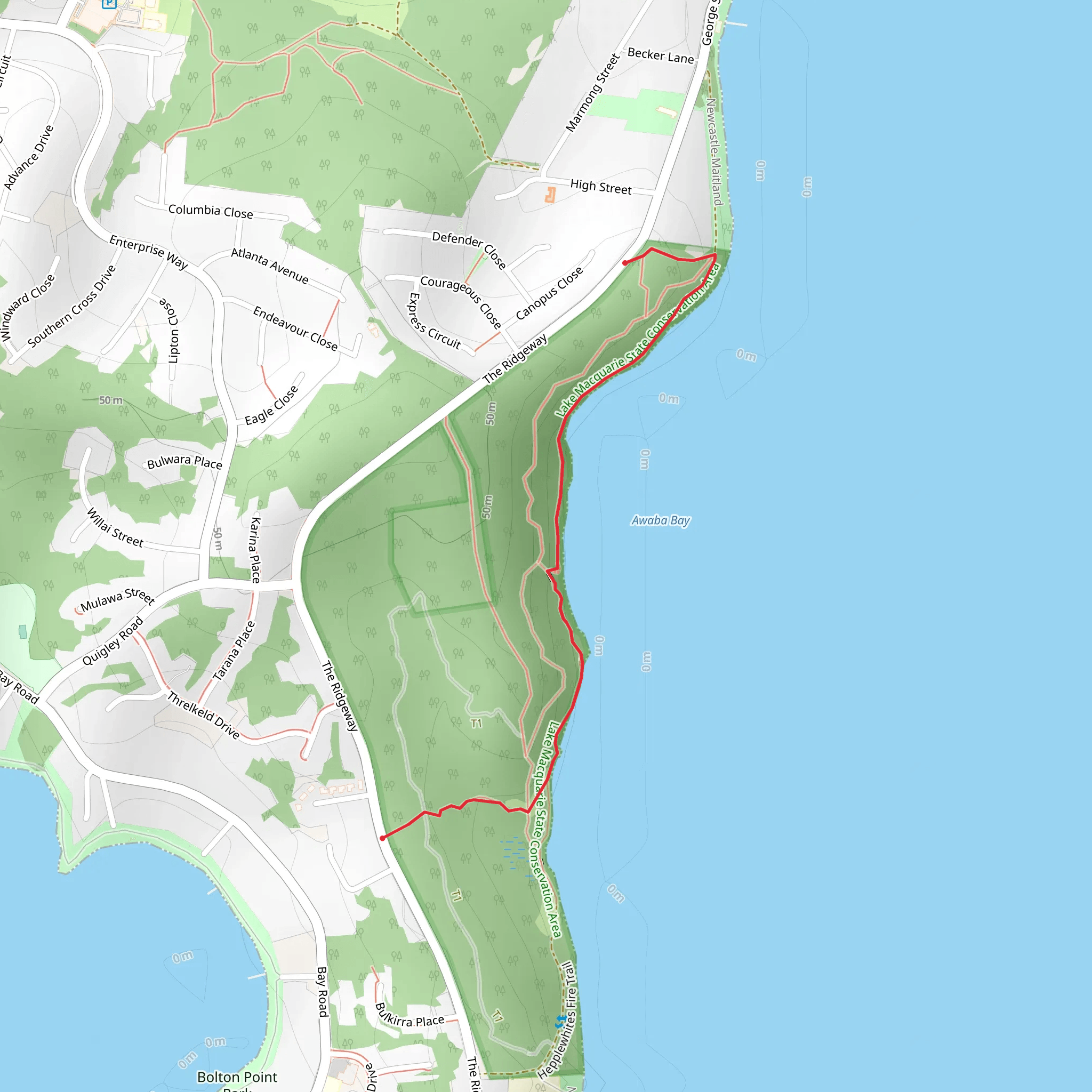 Awaba Bay Foreshore Walk mobile static map
