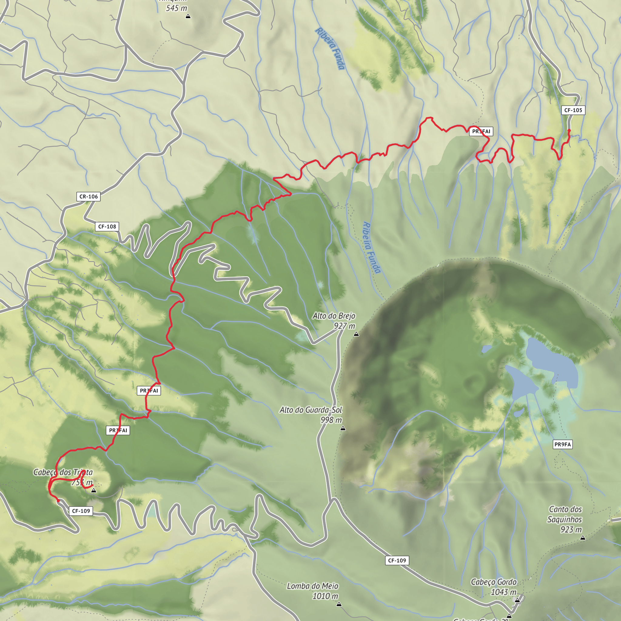 Cabeco dos Trinta and Alto do Chao mobile static map