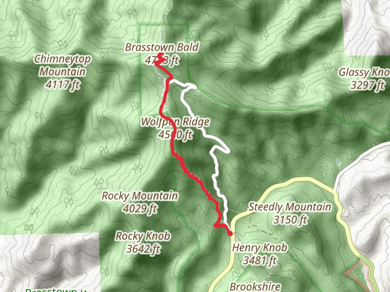 Wolfpen Ridge and Brasstown Bald via Jacks Knob