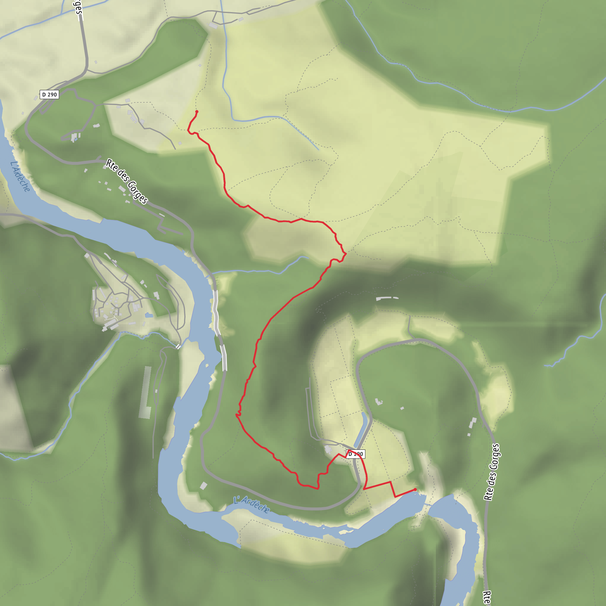 Hike from Vallon-Pont-d'Arc mobile static map