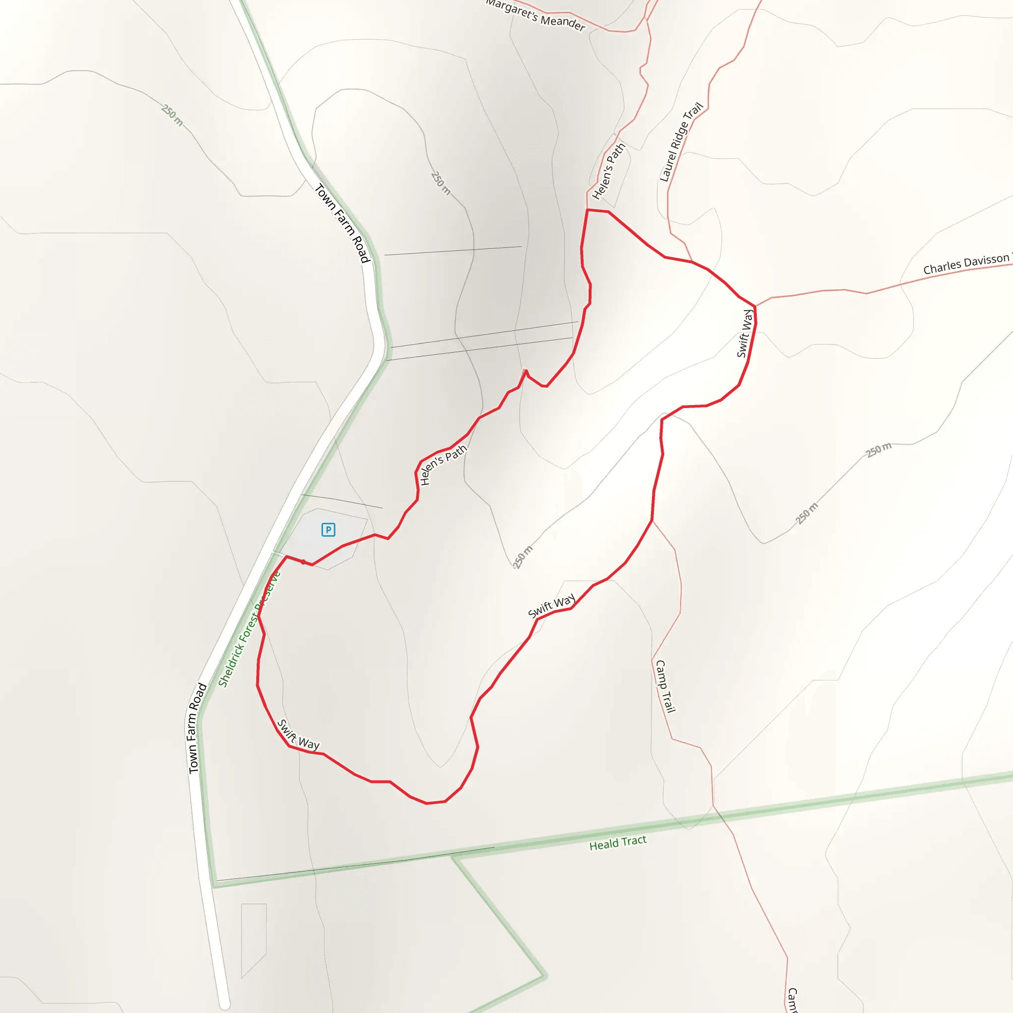 Swift Way and Helen's Path Loop Trail mobile static map