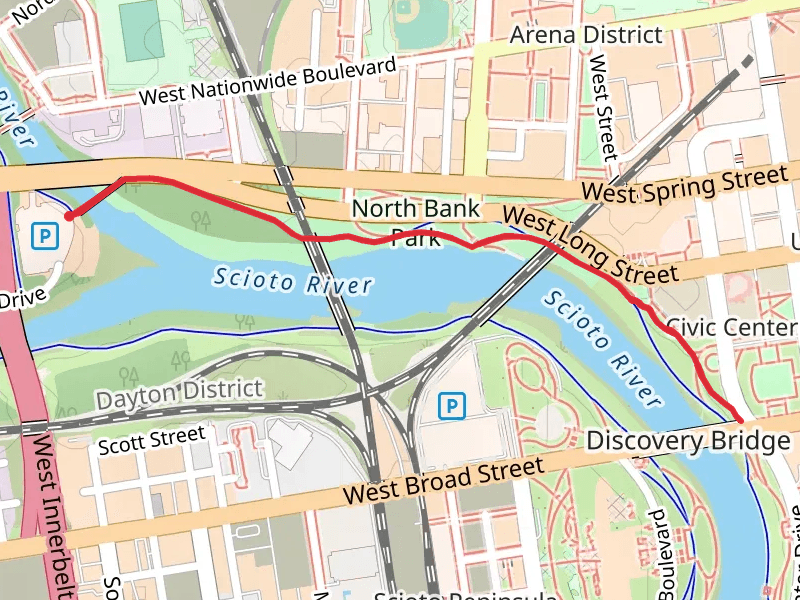 Scioto Short Trail from West Innerbelt