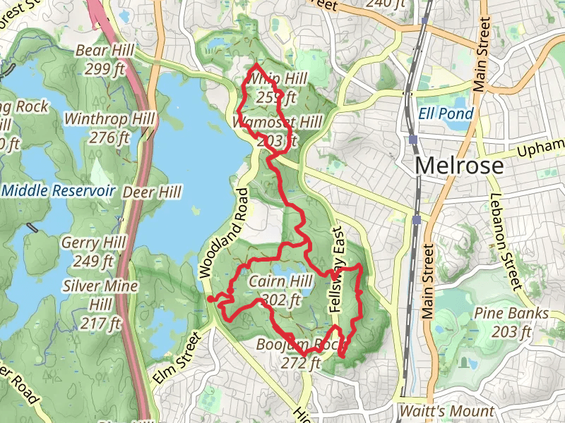 Middlesex Fells Reservoir and Whip Hill Park Loop Trail