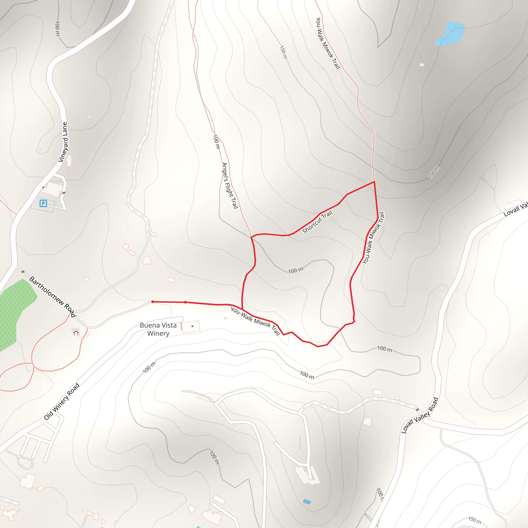 You-Walk Miwok Trail and Shortcut Loop Trail mobile static map
